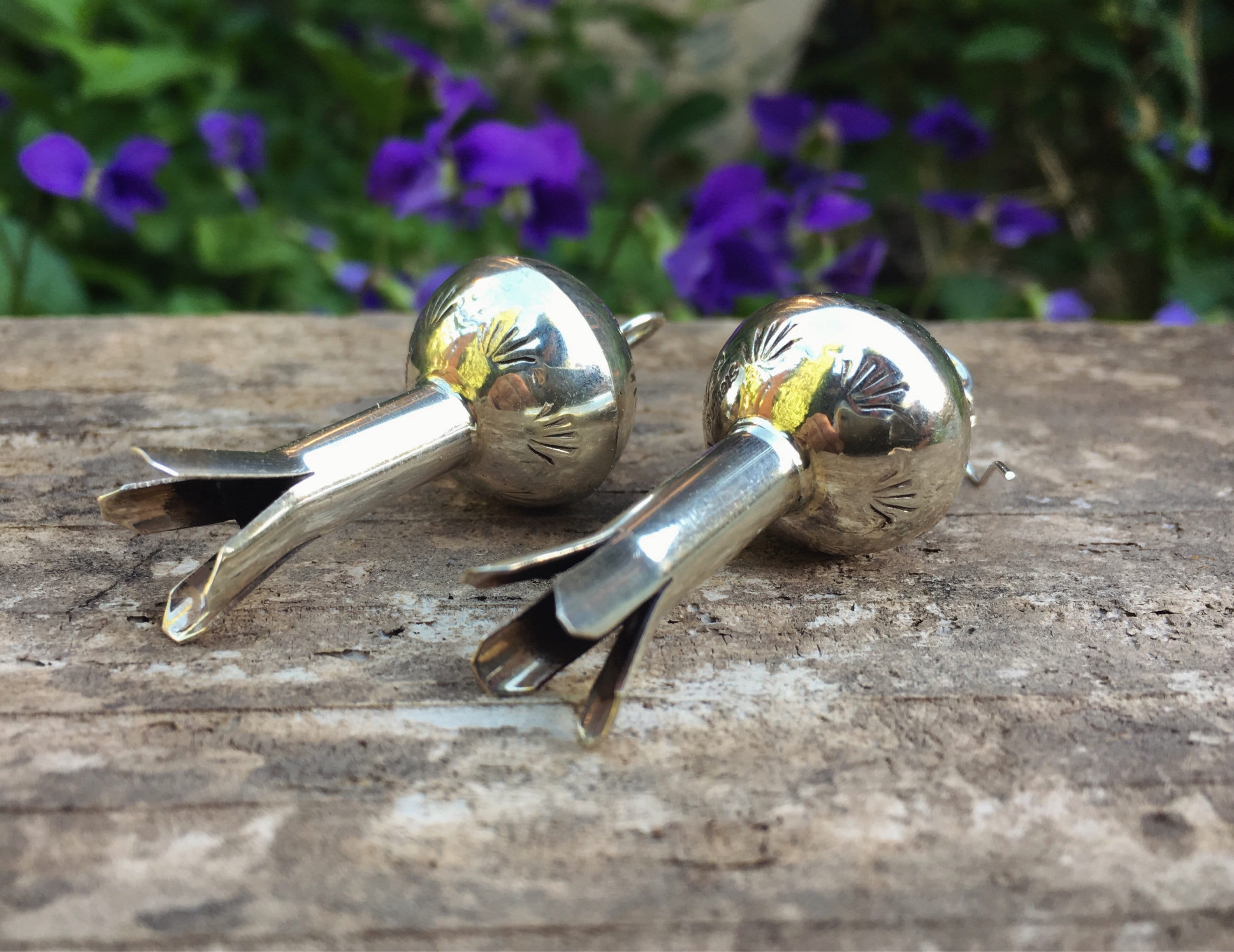 Sterling Silver Squash Blossom Earrings Mothers Day Gift, Native