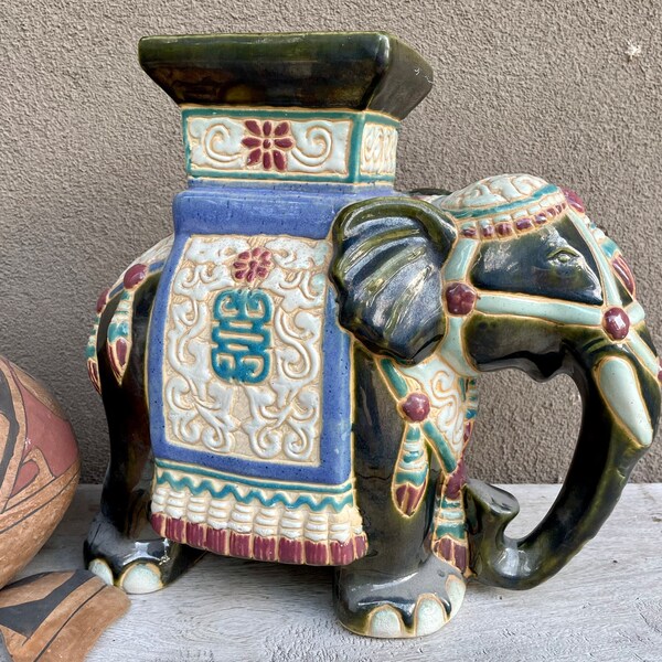 Ceramic Elephant Plant Stand Etsy