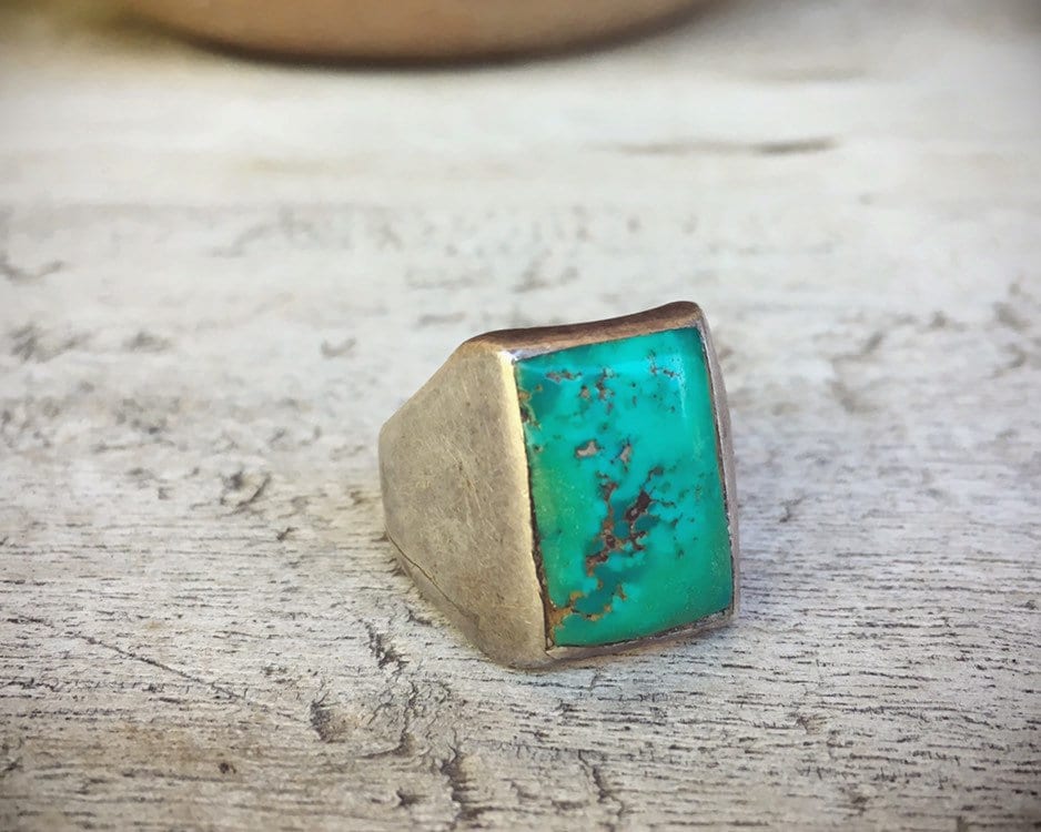 Vintage Turquoise Ring for Men Size 11 Native American Indian Jewelry