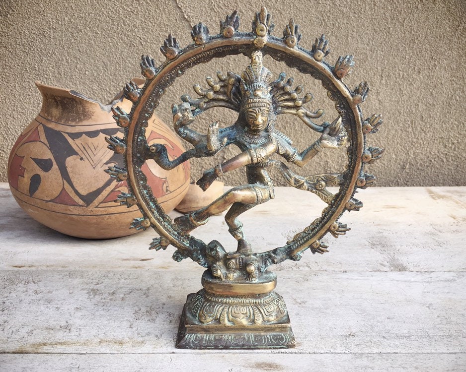 Brass Dancing Shiva Nataraja Statue Hindu God, Good Luck