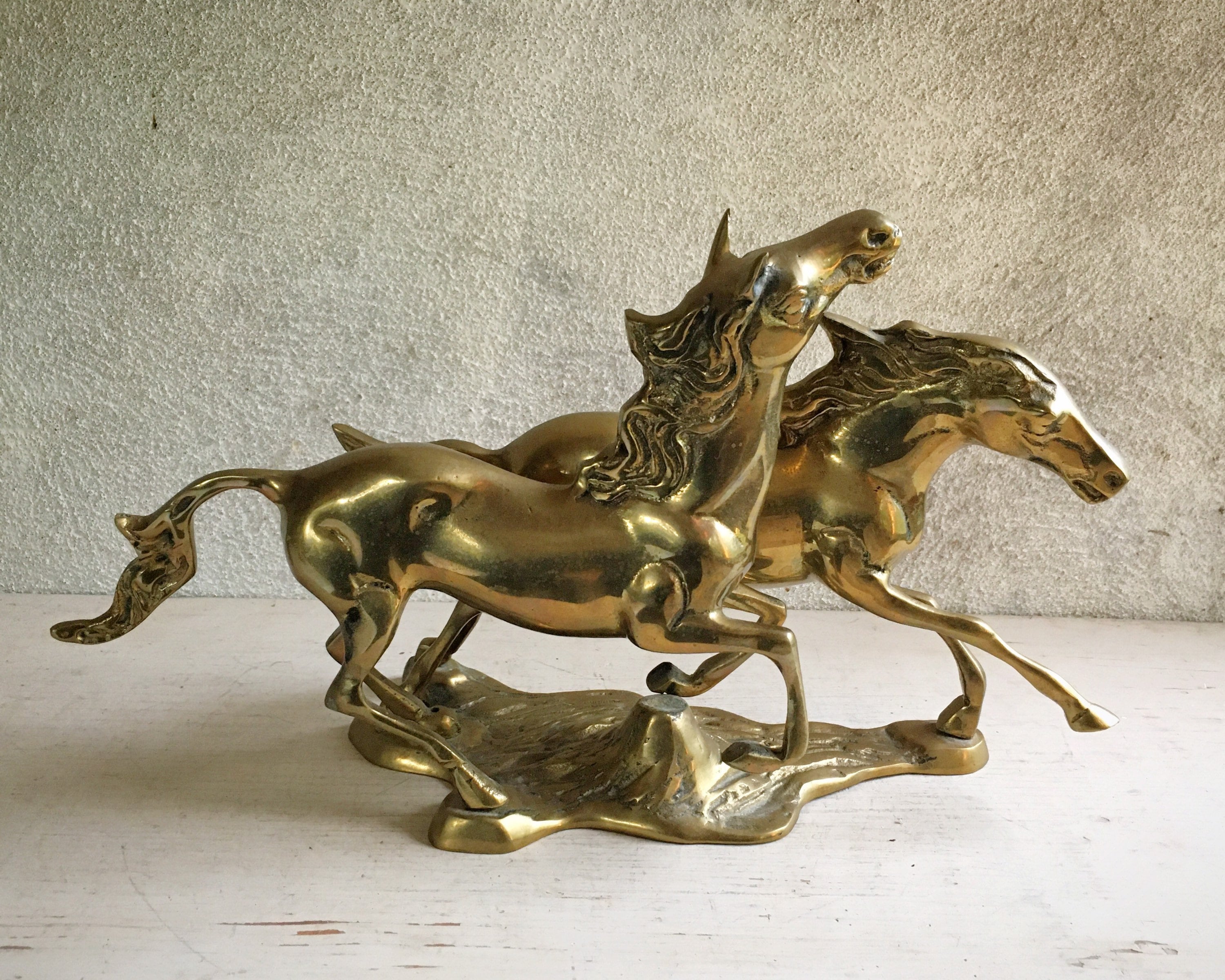 vintage brass horse statue