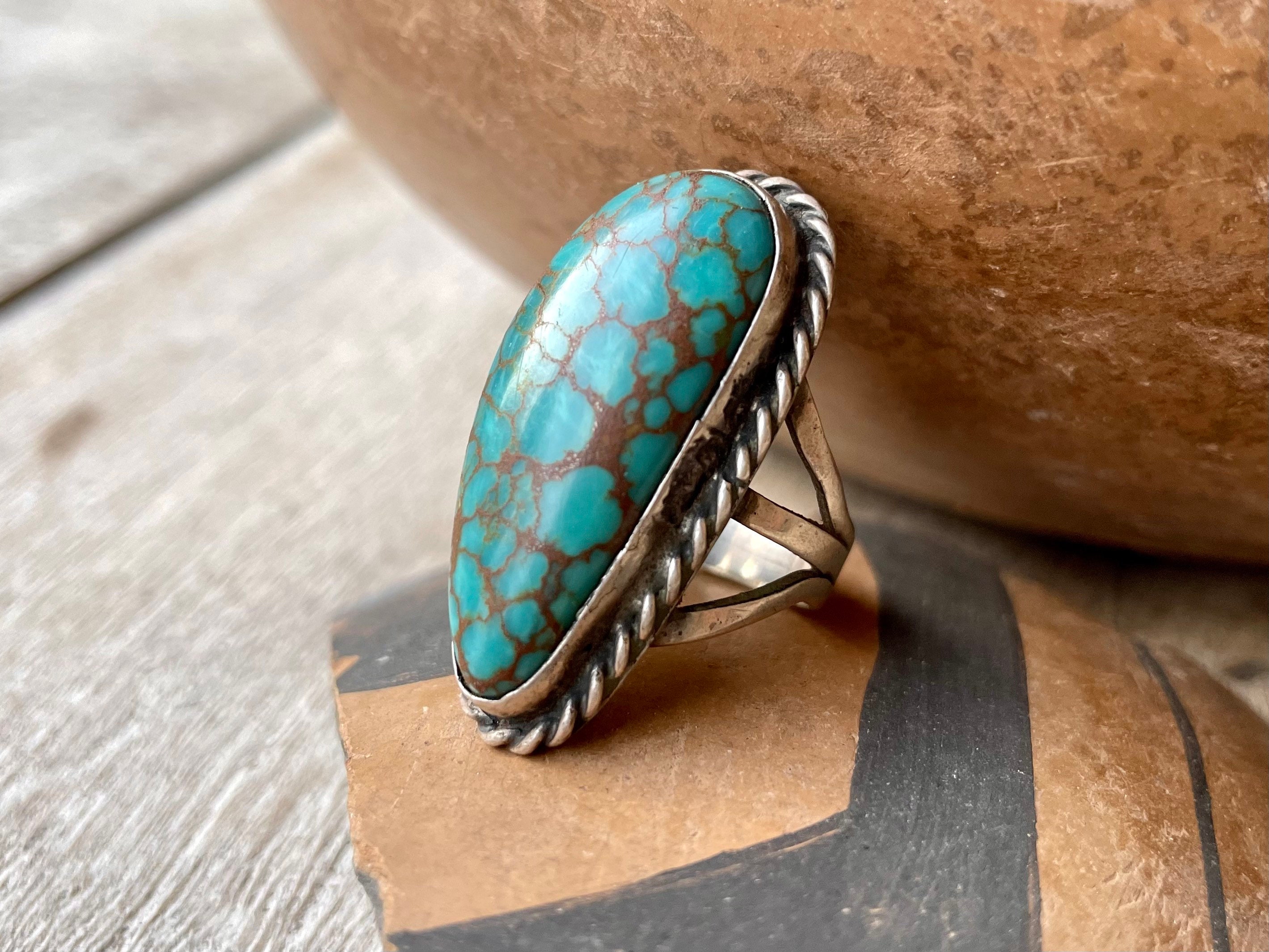 Incredible Vintage Native American Navajo Domed Spiderweb Turquoise Sterling Silver Bracelet Incredible Vintage Native American Navajo Domed Spiderweb Turquoise Sterling Silver Bracelet