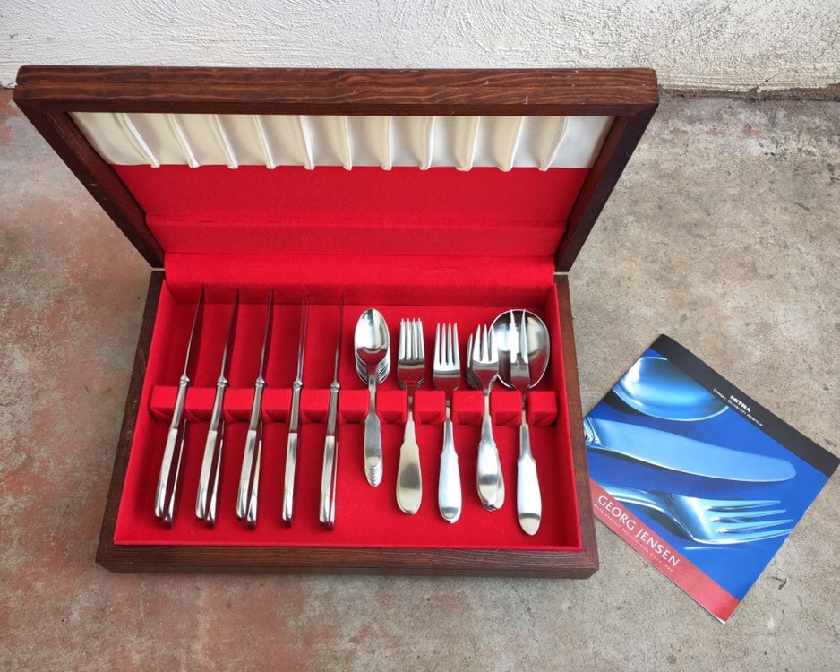 1967 Jensen Mitra 43Piece Stainless Steel Flatware Set for Ten
