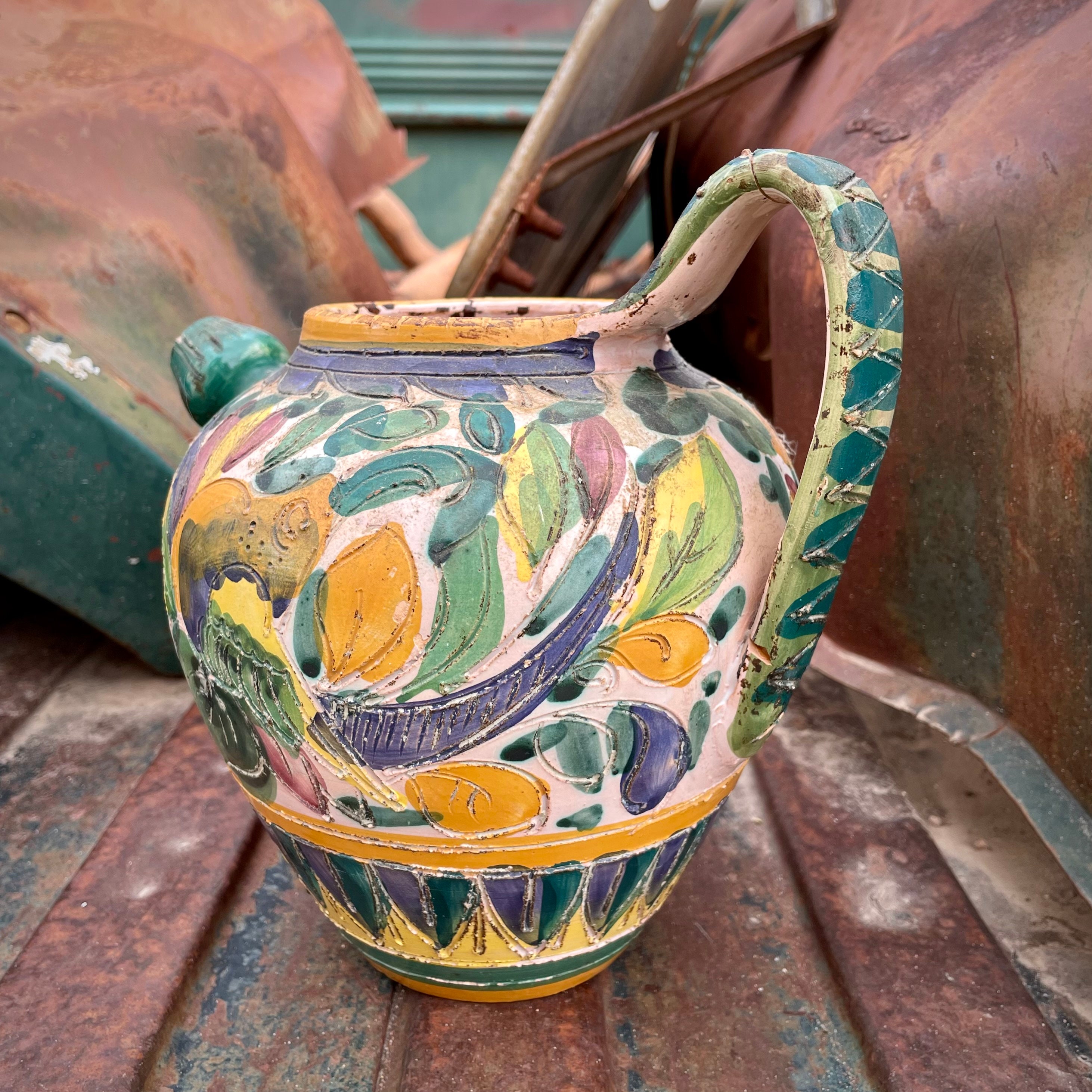 限定Sale! イタリアpotteryヴィンテージASSISI JUG - インテリア小物