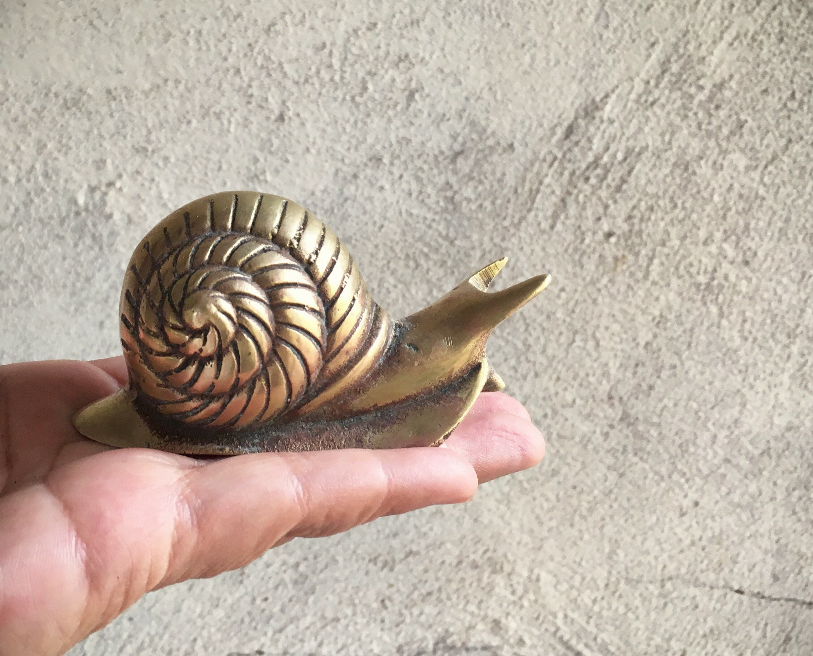 Vintage brass snail figurine paperweight brass decor items