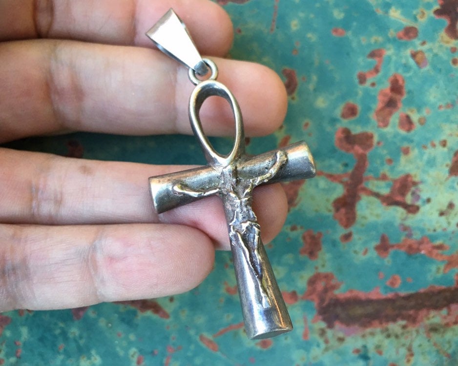 Sterling silver ankh cross pendant deals