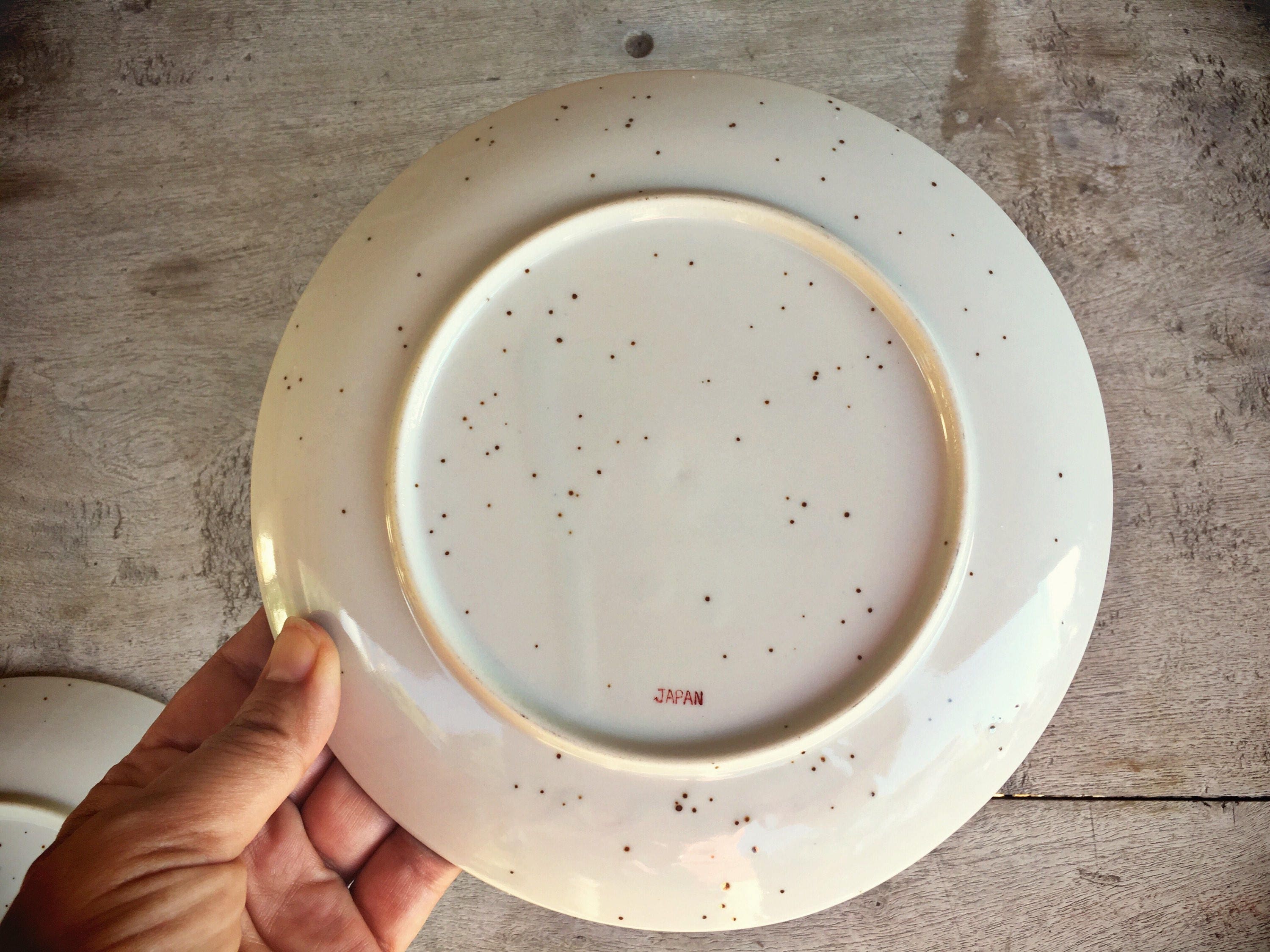 Three midcentury Japan stoneware dinnerware red brown Southwestern