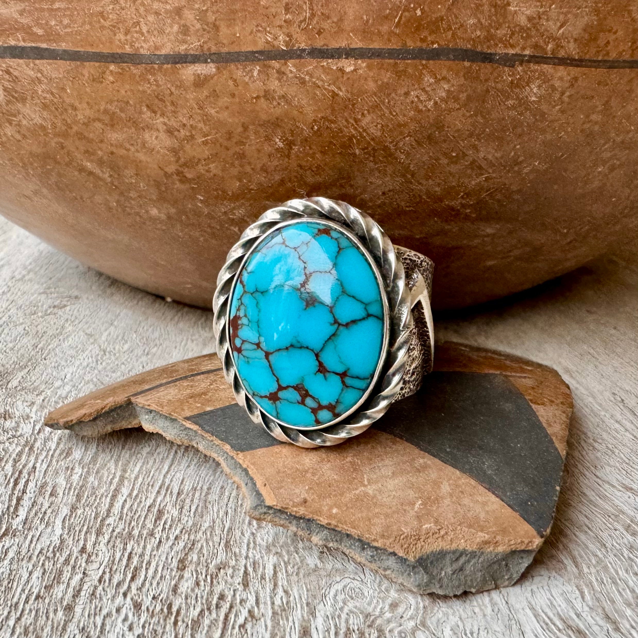 Important And Uniuqe Navajo Aaron Anderson Turquoise Native American Jewelry Silver Ring Important And Uniuqe Navajo Aaron Anderson Turquoise Native American Jewelry Silver Ring