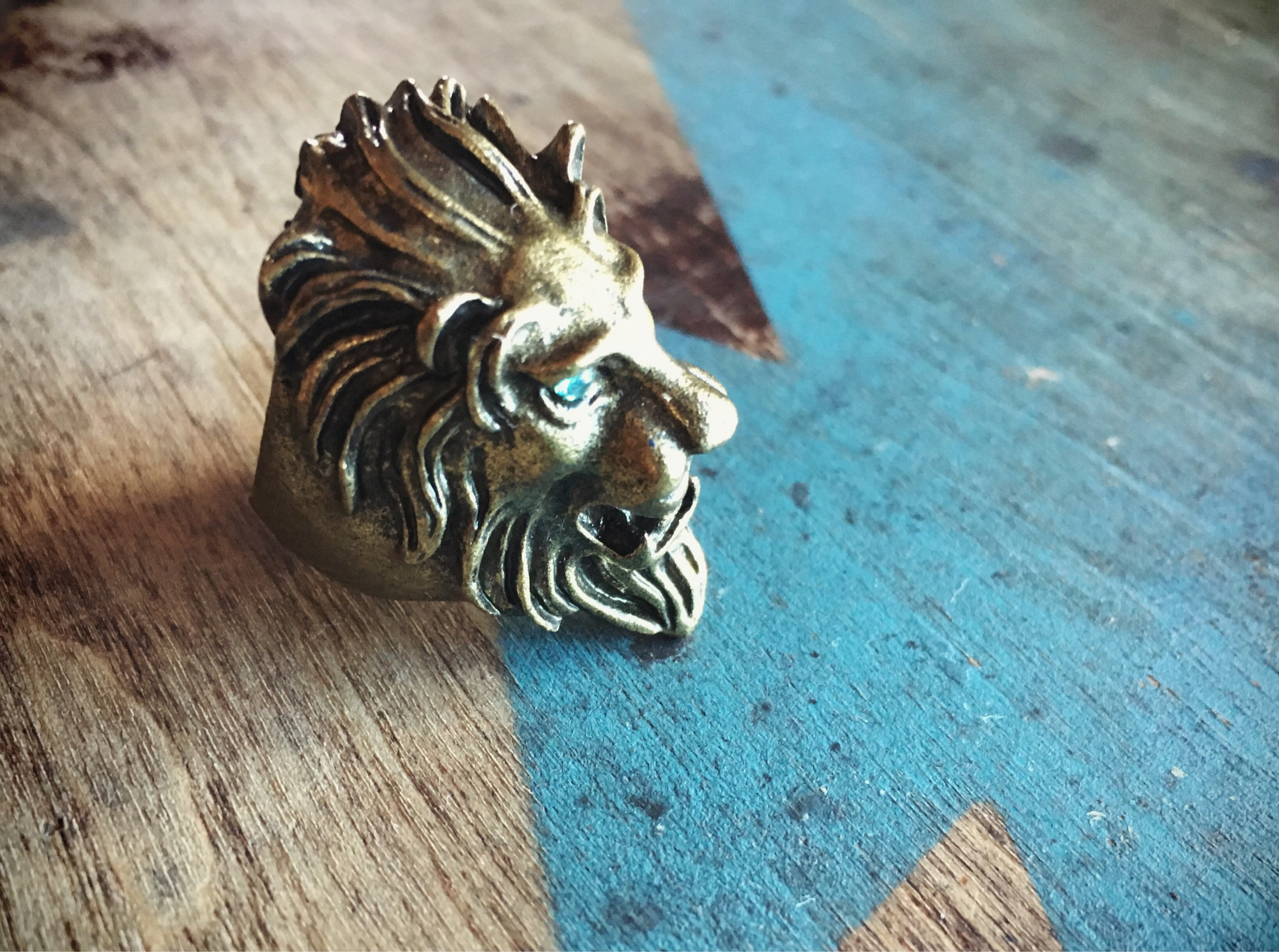 Brass Lion Ring Size 6 Costume Jewelry Statement Ring, Brass Ring, Leo