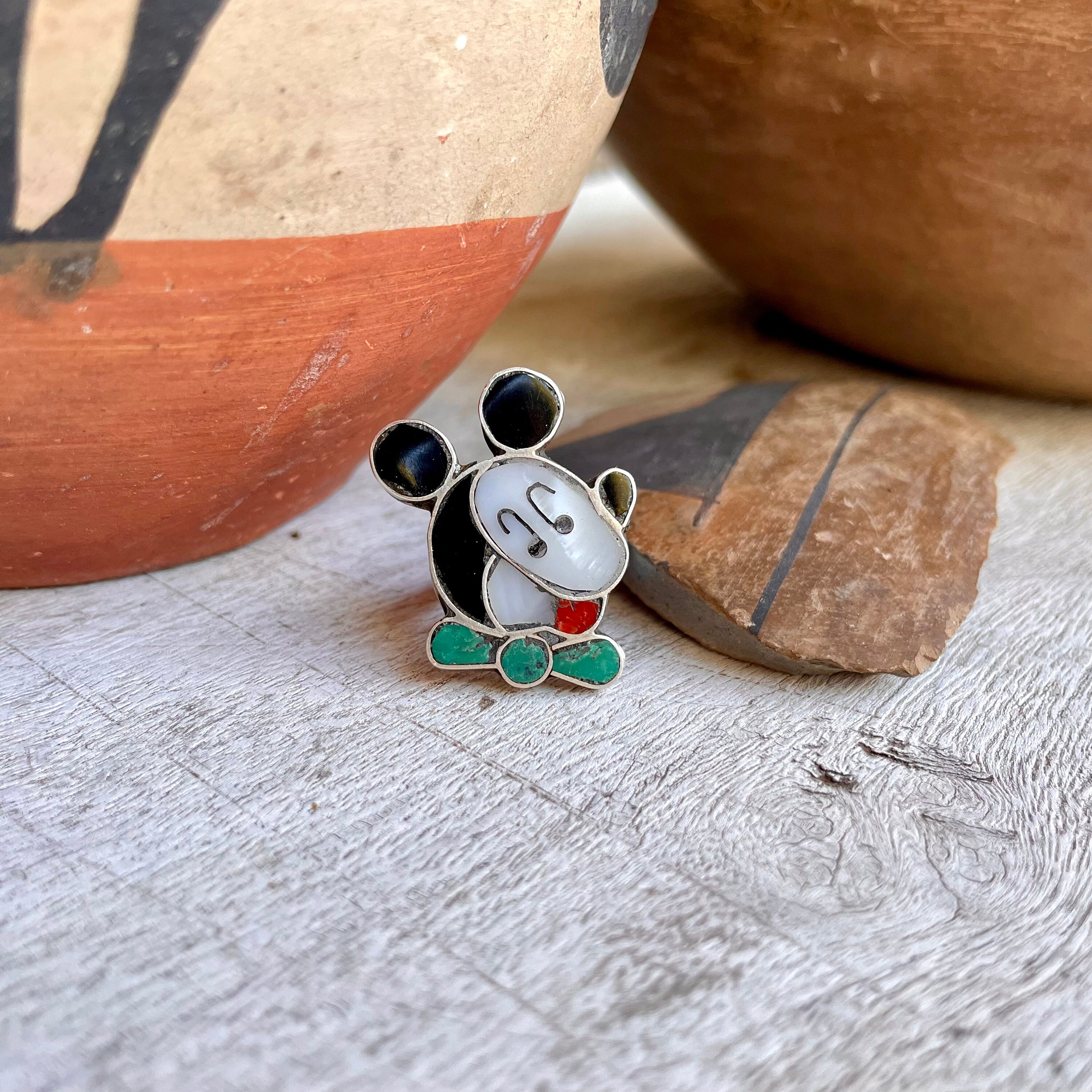 h*o様 size17【70's ZUNI ミッキーマウス インレイリング】ビン 60's〜70's ZUNI Mickey Mouse Inlay Ring タッバーアクセサリー