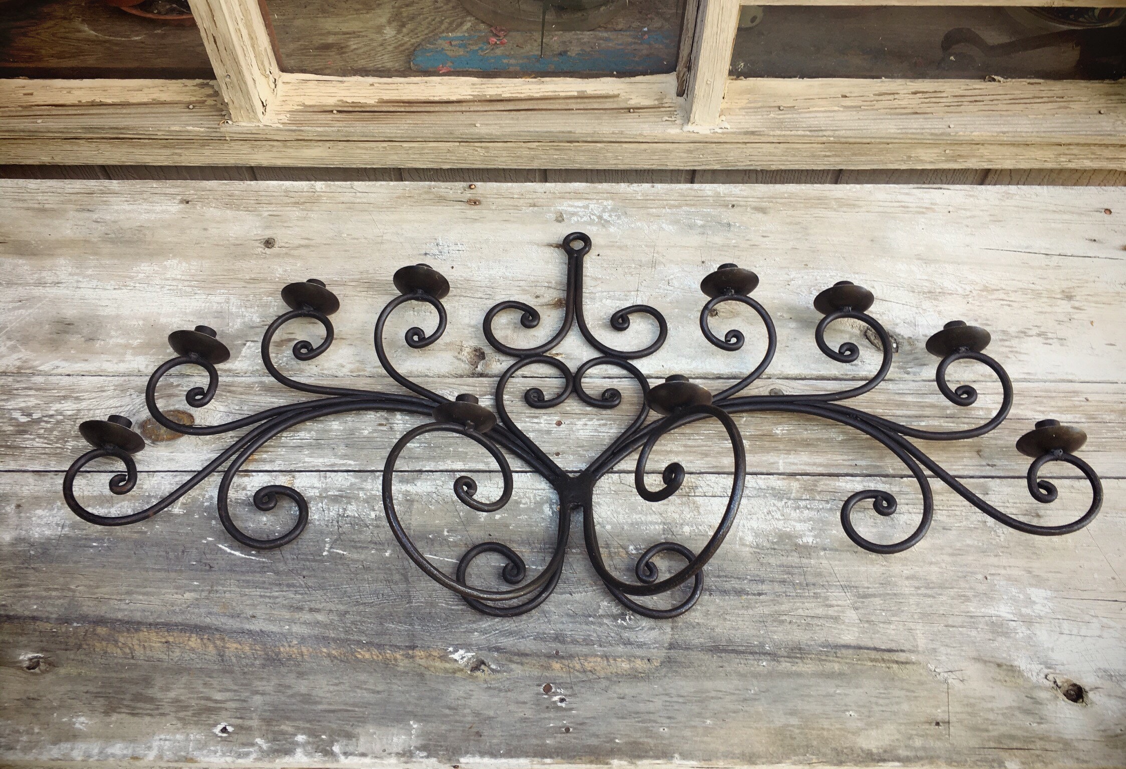 iron mexican wrought candelabra candle decor huge ten holder romaarellano