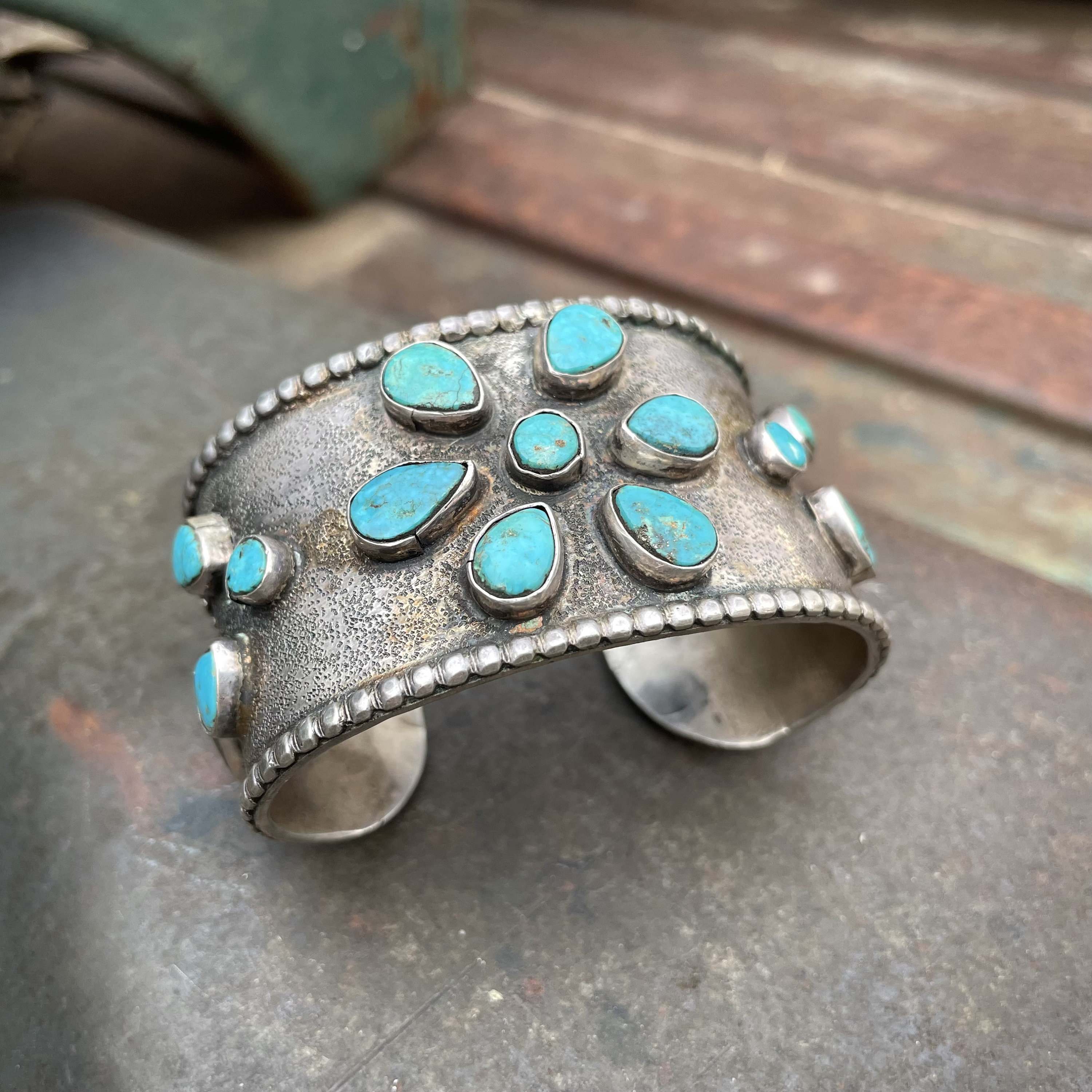 One Of The Best Turquoise Flower Sterling Silver Bracelet Cuff One Of The Best Turquoise Flower Sterling Silver Bracelet Cuff
