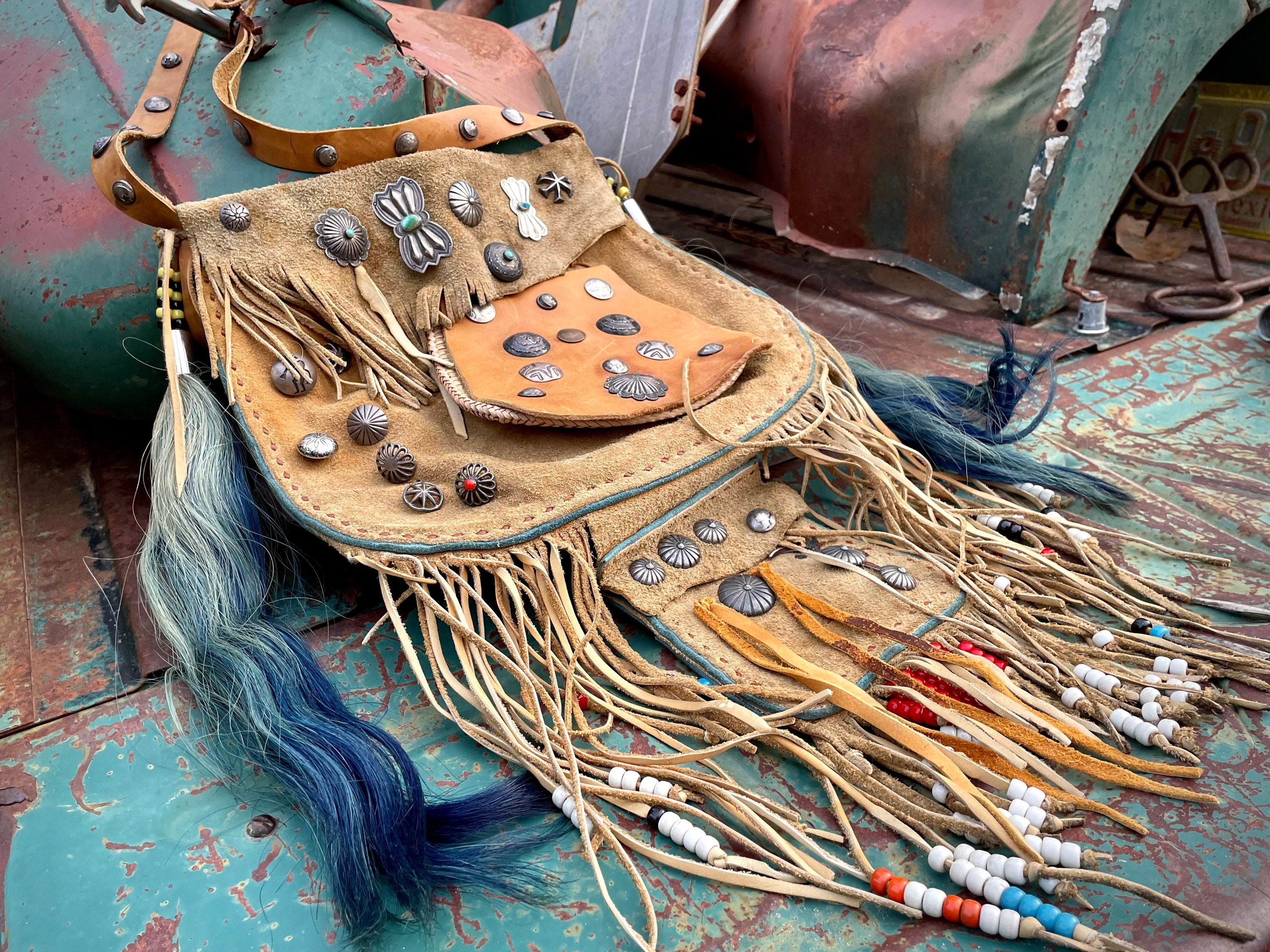 Indigenous Hand Made Suede Handbag