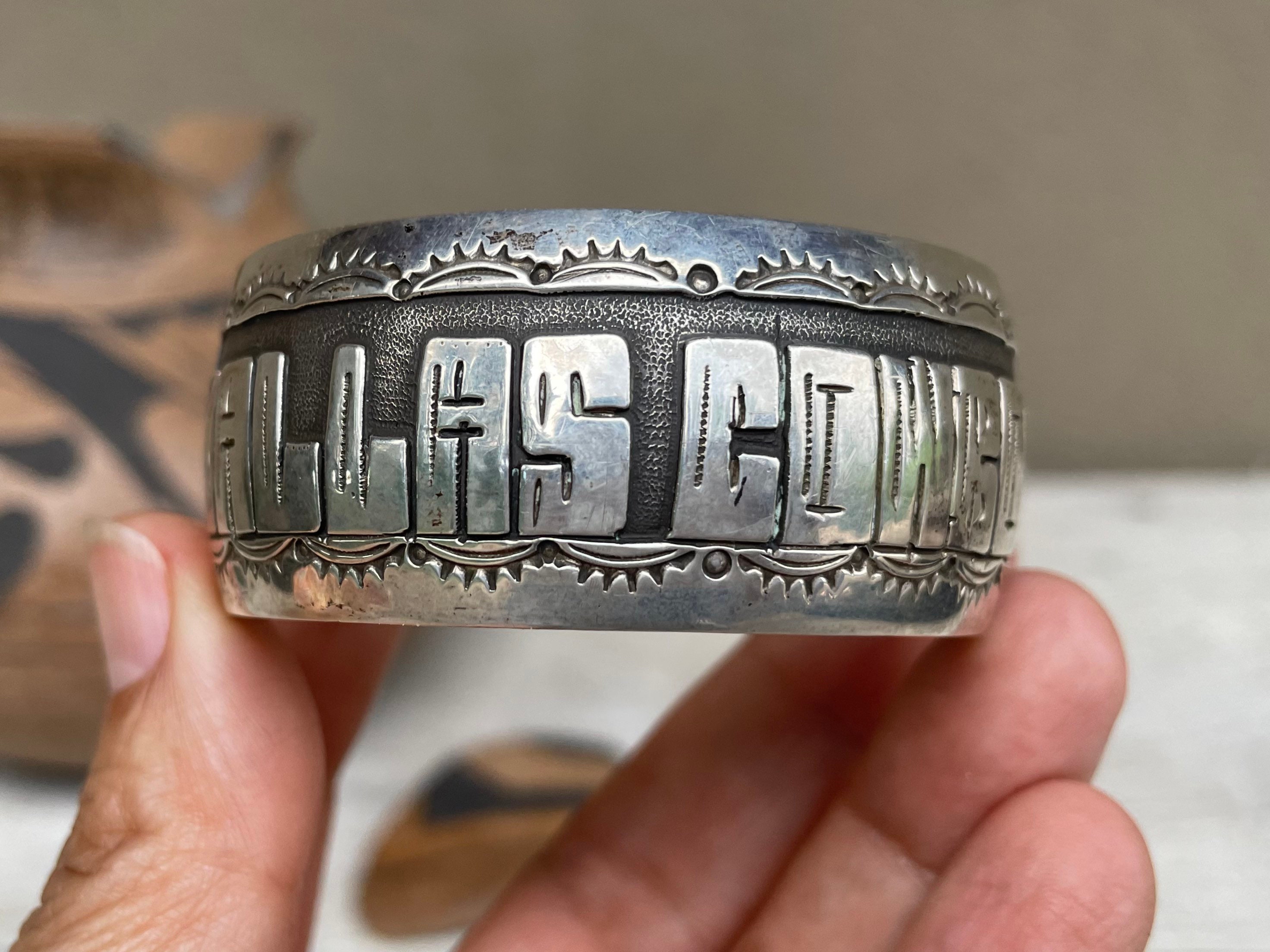 Native American Cowboys Football Vintage Navajo Sterling Silver Bracelet Cuff Native American Cowboys Football Vintage Navajo Sterling Silver Bracelet Cuff