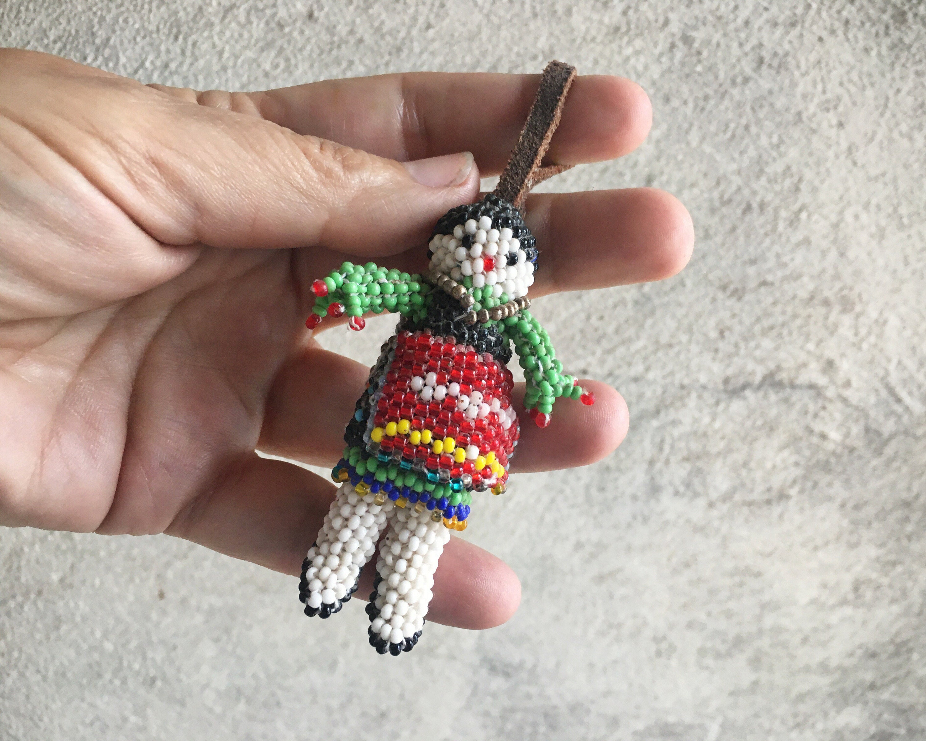 Zuni Beaded Miniature Doll Ornament for Christmas Tree, Holiday