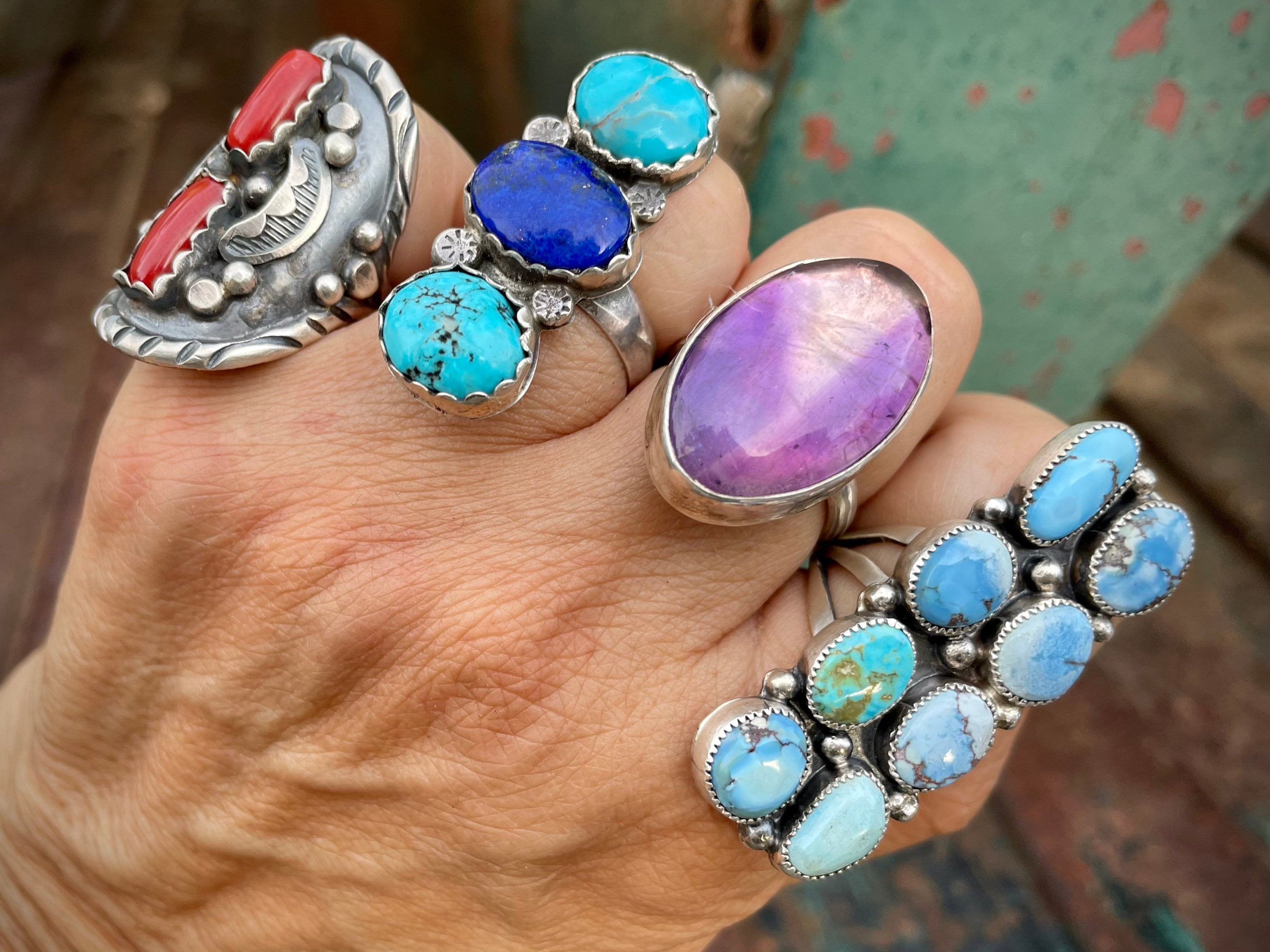 Purple sales fluorite ring