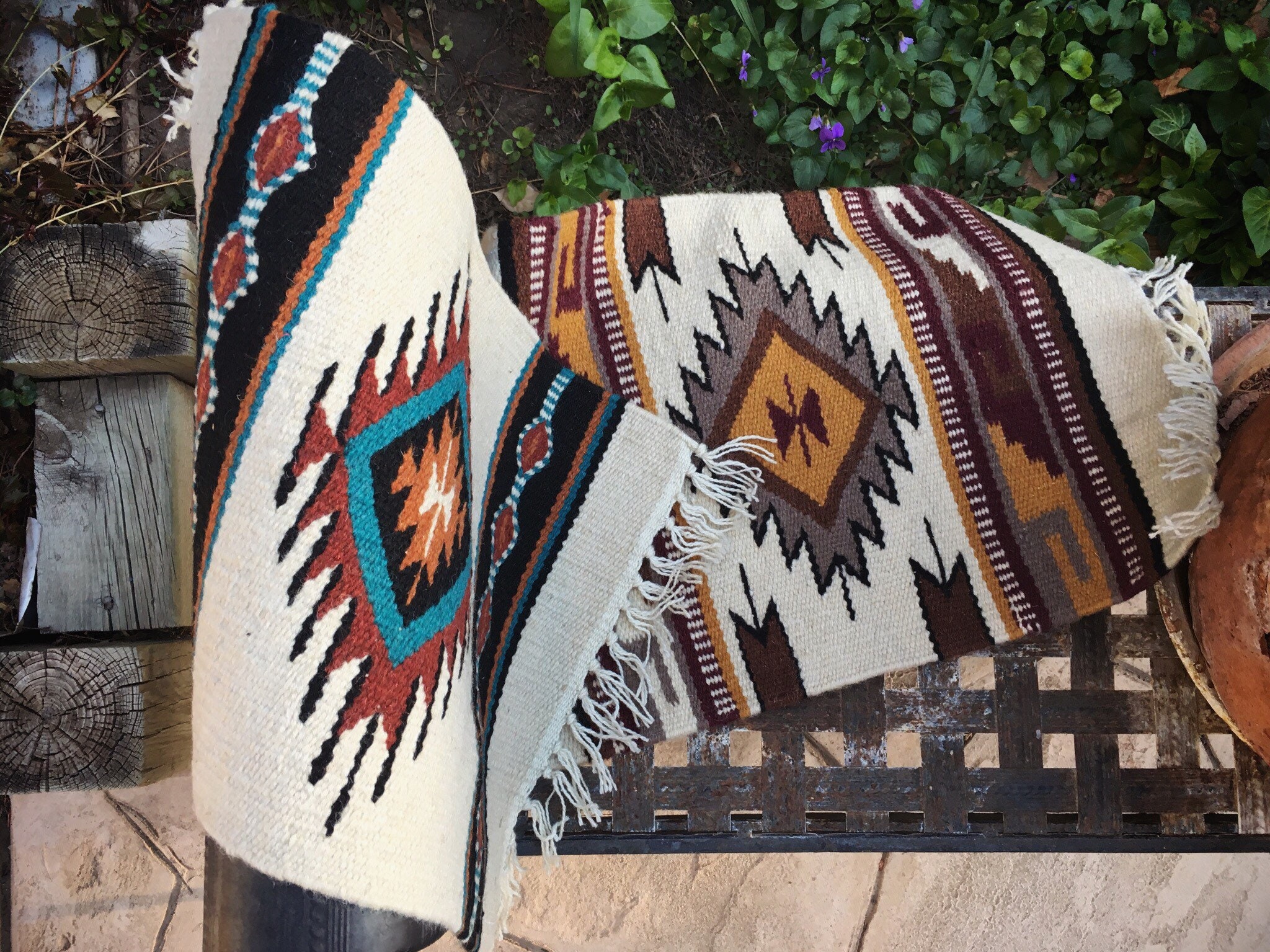 Pair of Handwoven Wool Placemats or Tables Mat Southwestern Decor