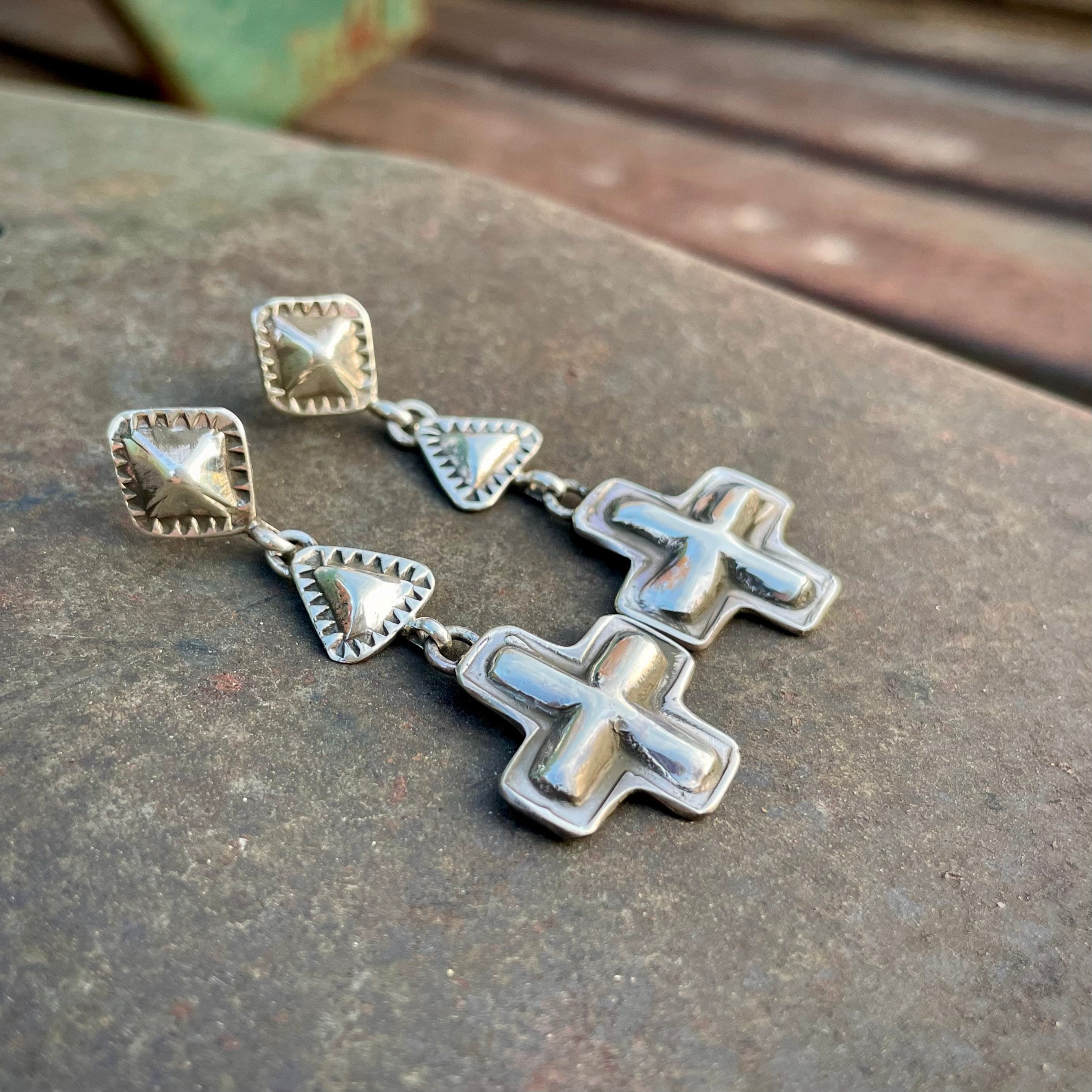 Native American Important Sterling Silver Christian Cross Ron Willie Bracelet Native American Important Sterling Silver Christian Cross Ron Willie Bracelet