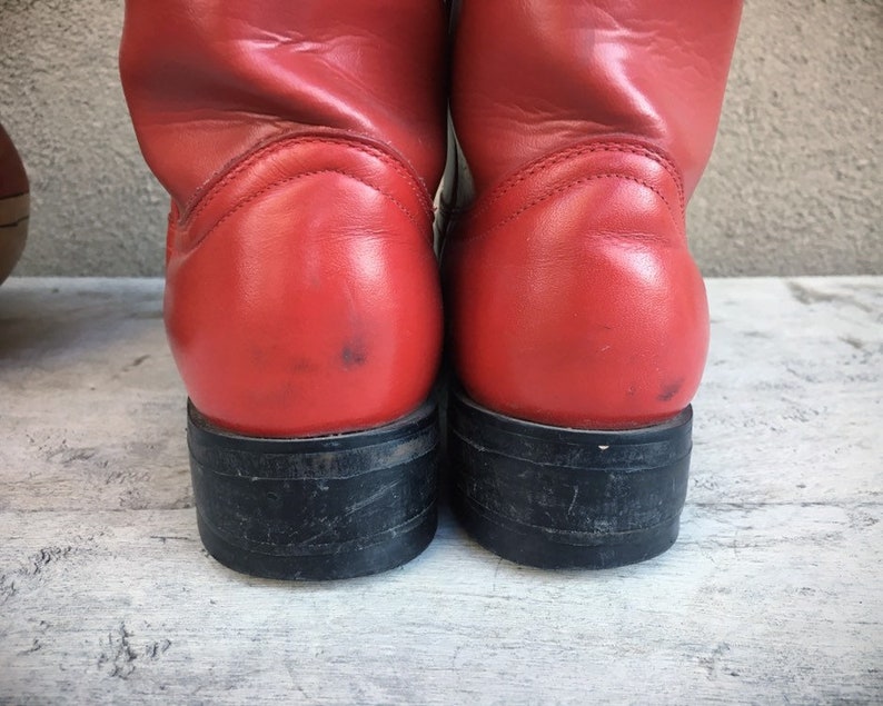 Vintage Women/'s Size 6.5 B Red Cowboy Boots for Women Ropers Rockabilly Leather Boots Fourth of July Cowgirl Boot Wonder Woman Costume