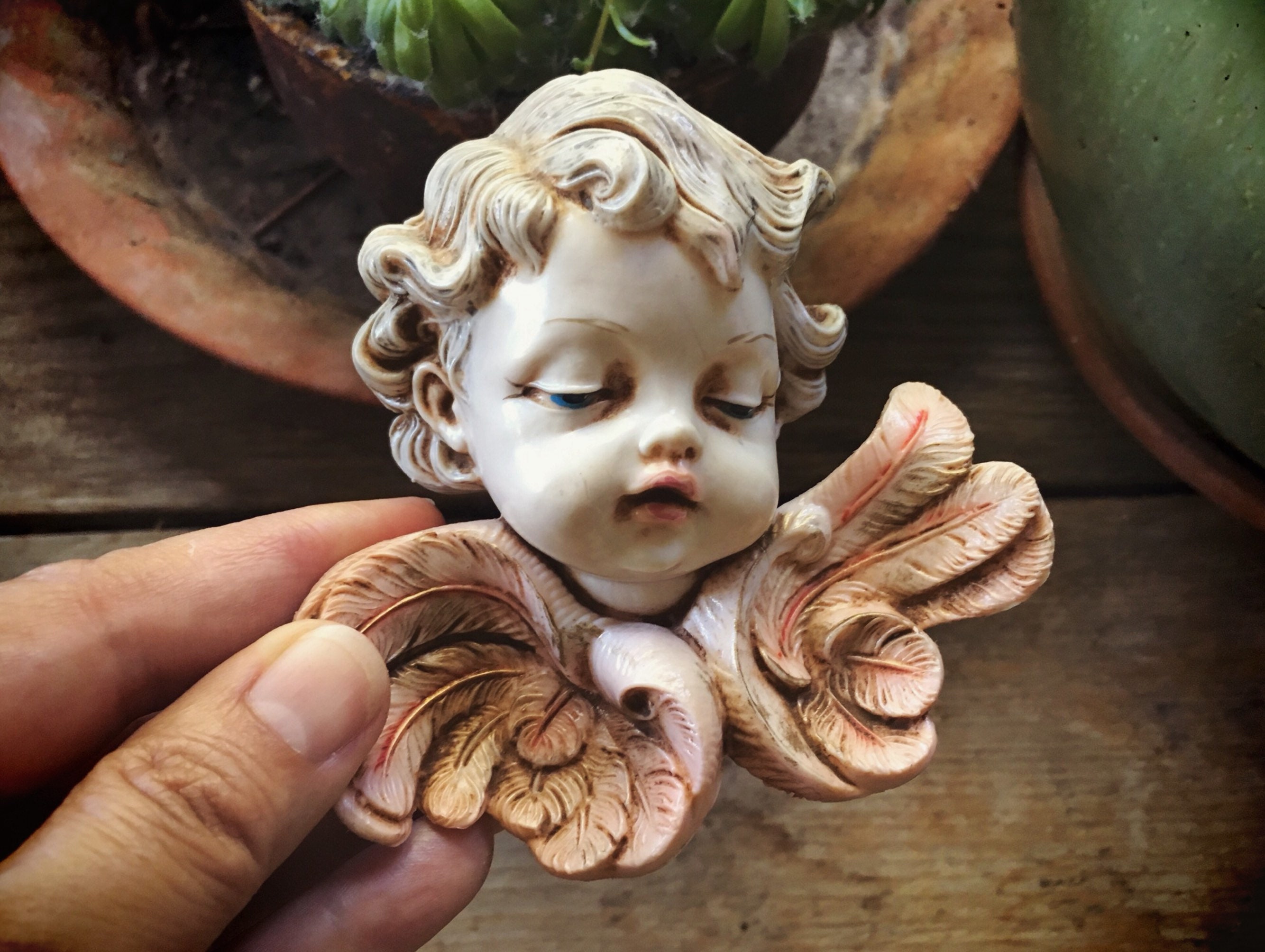 Small Angel Wall Hanging Made in Italy Religious Folk Art, Home Altar