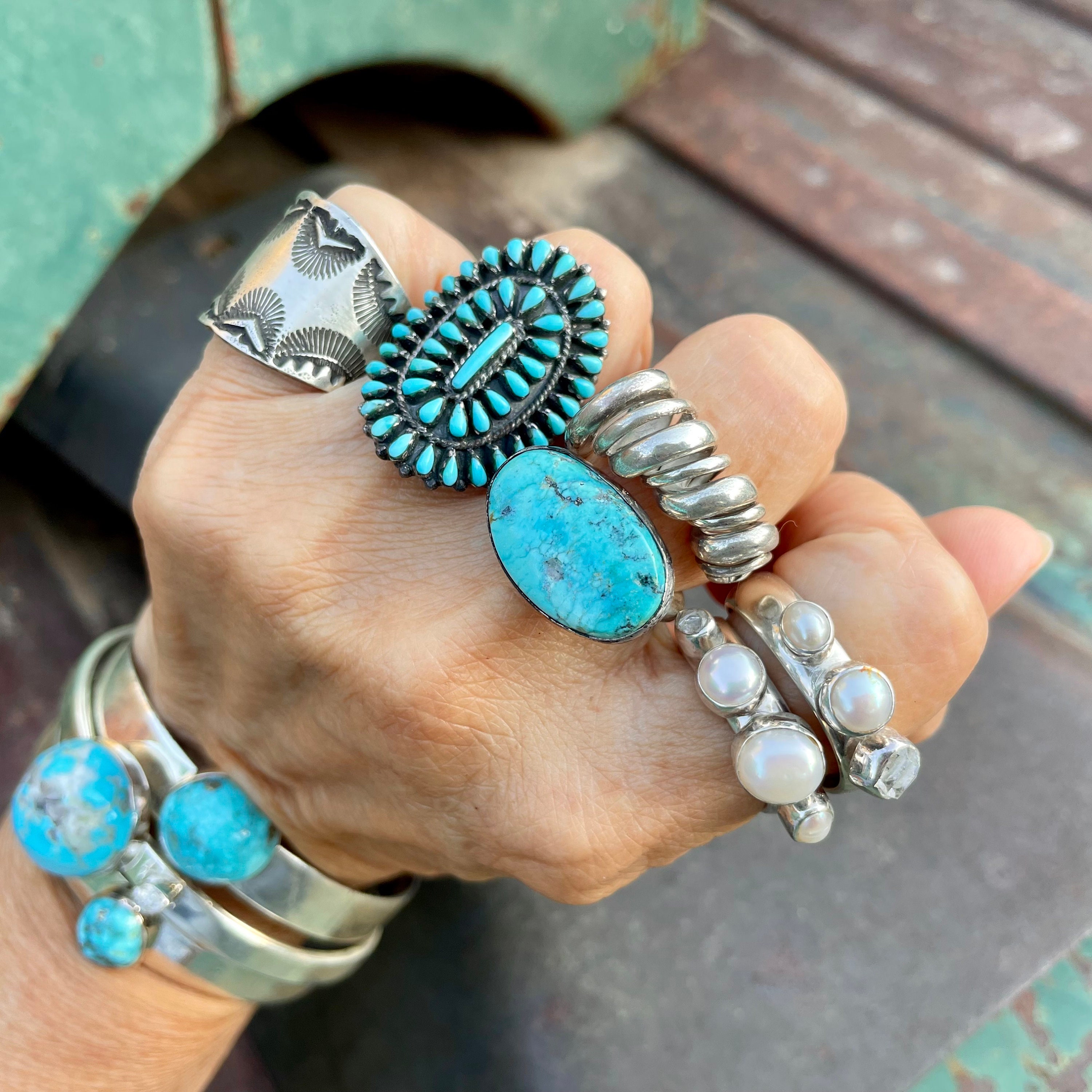 NAVAJO VINCENT JOE PLATERO ワイドバングル 925 Navajo Vincent Joe Platero スタンプワーク バングル - メルカリ
