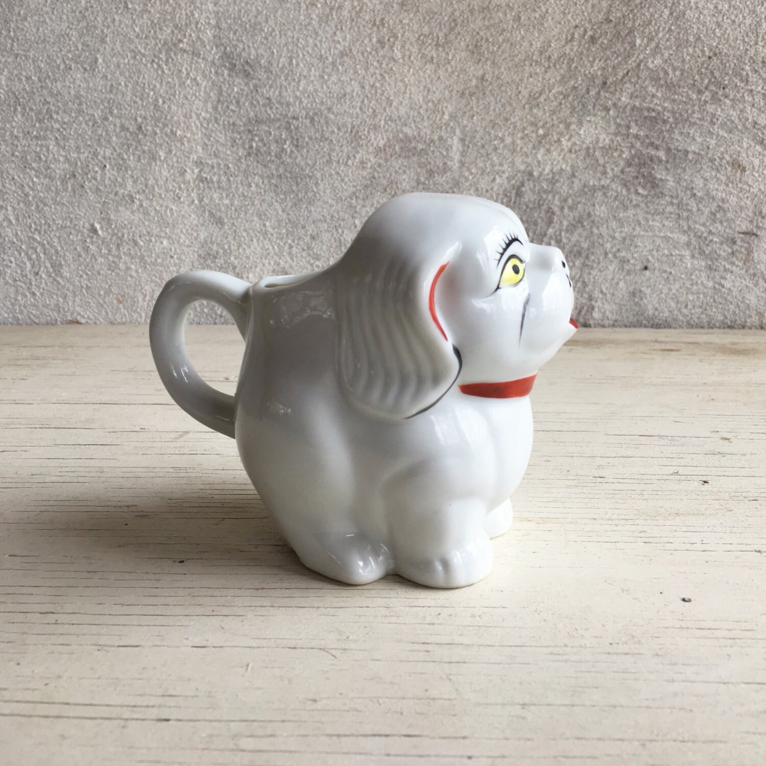 Vintage porcelain collectible dog creamer gift for dog lover