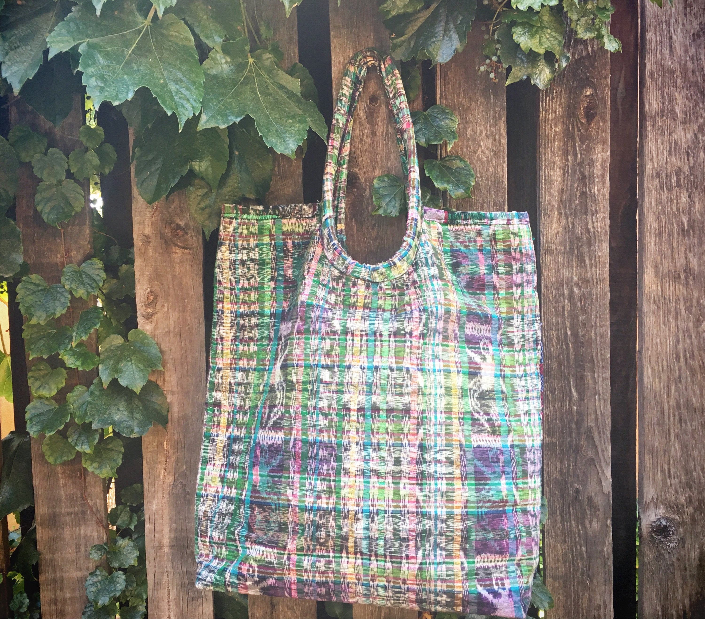 Vintage Mexican shoulder bag embroidered fabric ethnic tote hippie