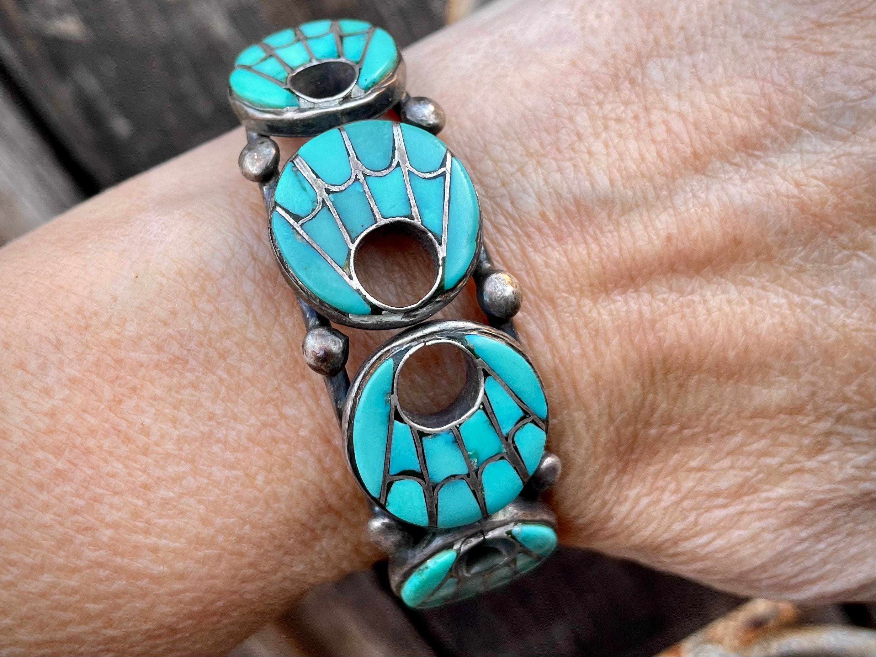 The Best Vintage Zuni Hummingbid Turquoise Inlay Sterling Silver Bracelet The Best Vintage Zuni Hummingbid Turquoise Inlay Sterling Silver Bracelet