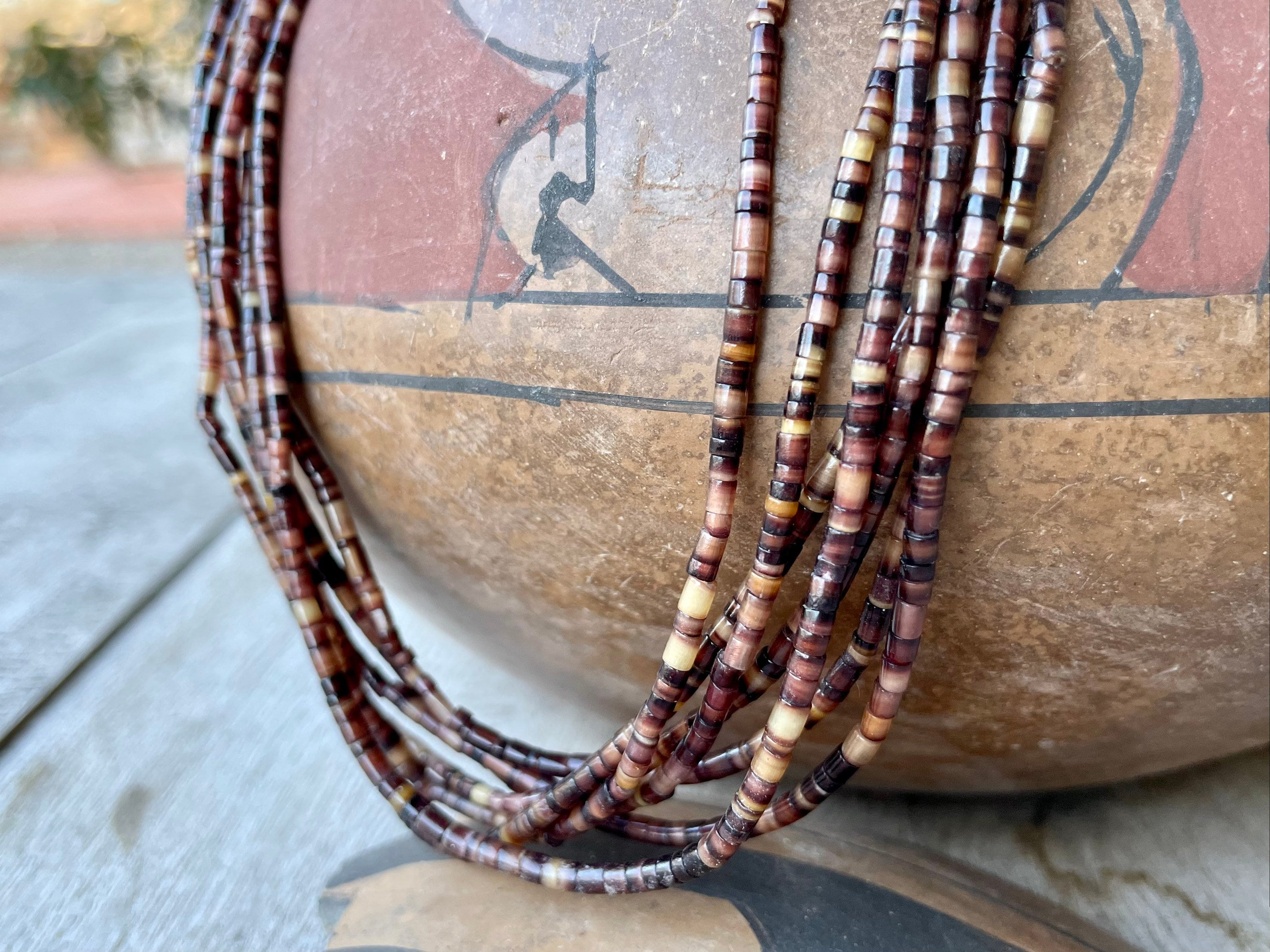 Native American Traditional Longer Vintage Santo Domingo Heishi Necklace Native American Traditional Longer Vintage Santo Domingo Heishi Necklace