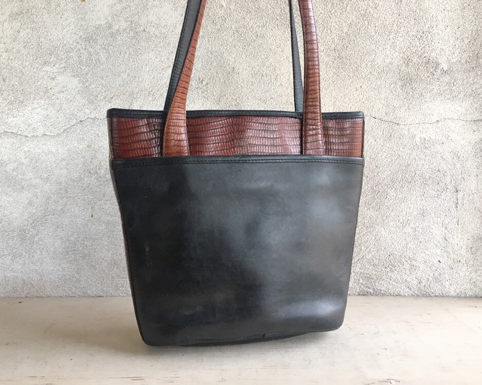 Vintage Two Tone Black and Brown Leather Purse by Brighton, Cowgirl ...