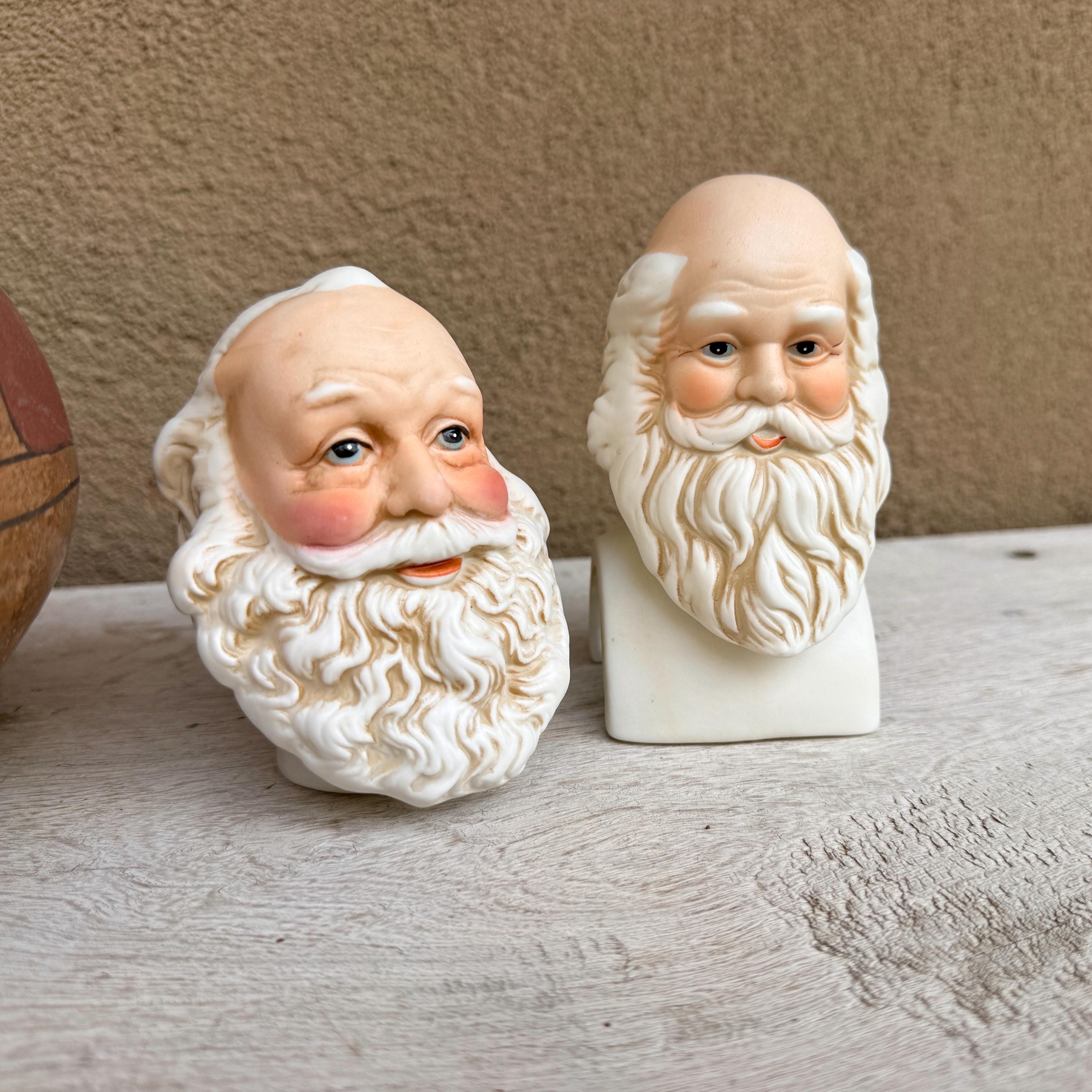 Porcelain santa heads on sale