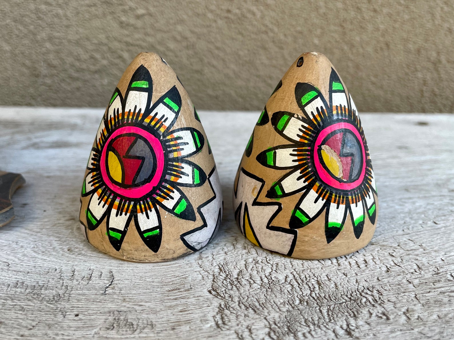 Pair of Vintage Tesuque Jemez Poster Paint Pottery Salt Pepper Etsy