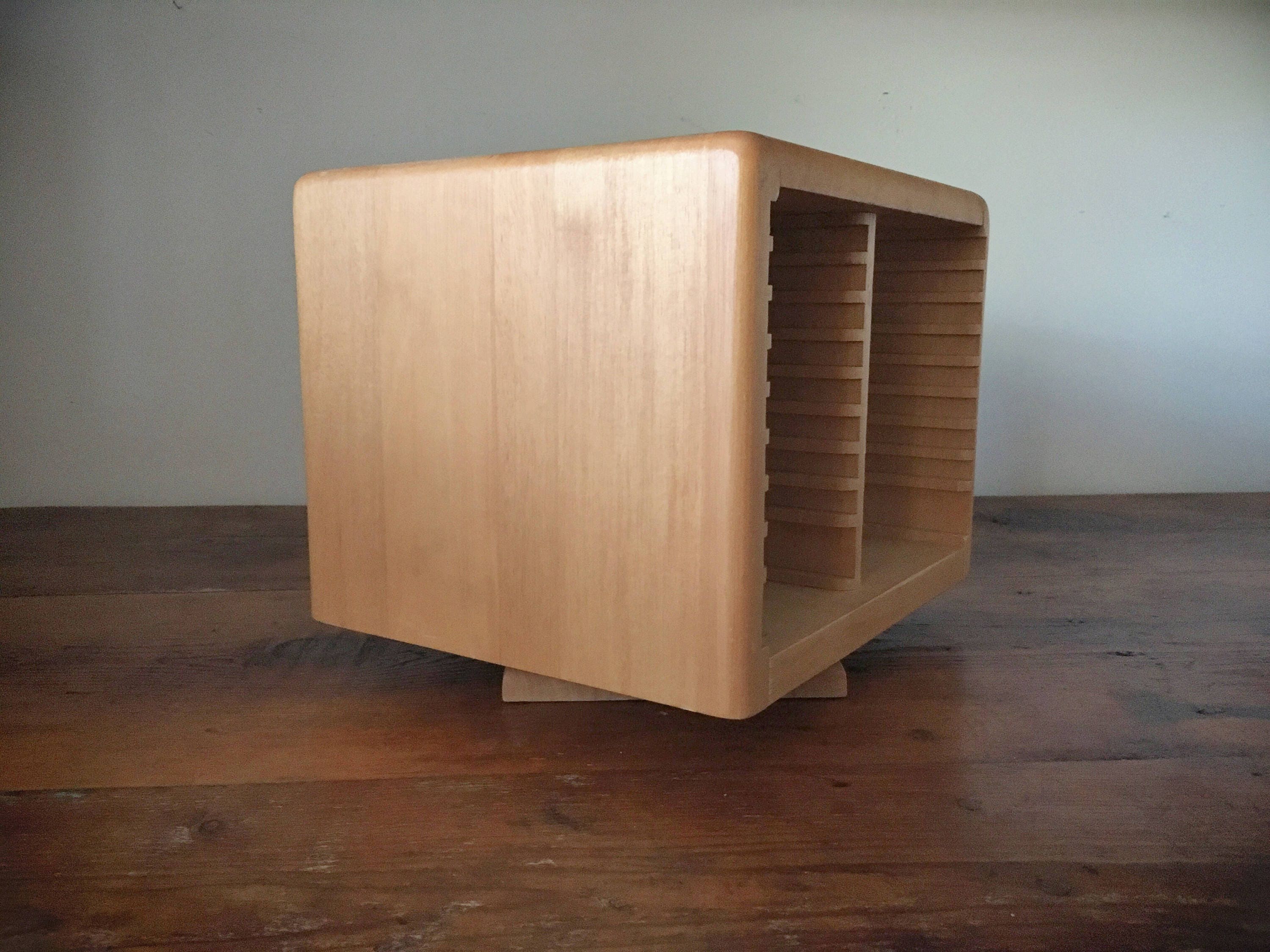 Vintage Wooden CD Holder Case DVD Storage Cases Carousel Retro Music Gifts