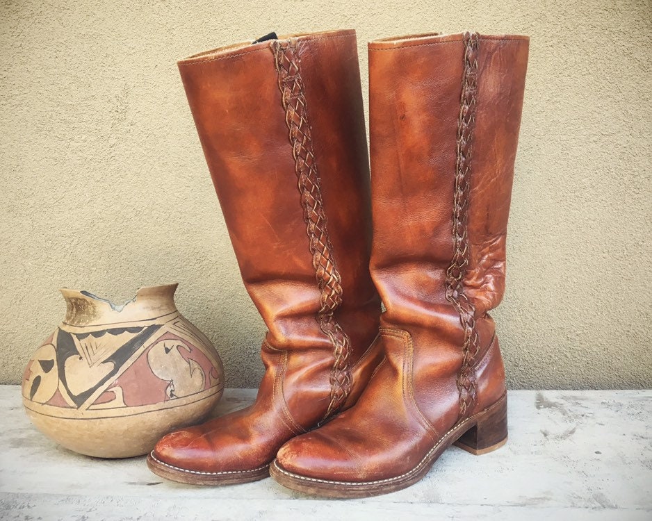 Brown Leather Campus Boot Women's size 9M (Run Small) Made in USA, Tall ...