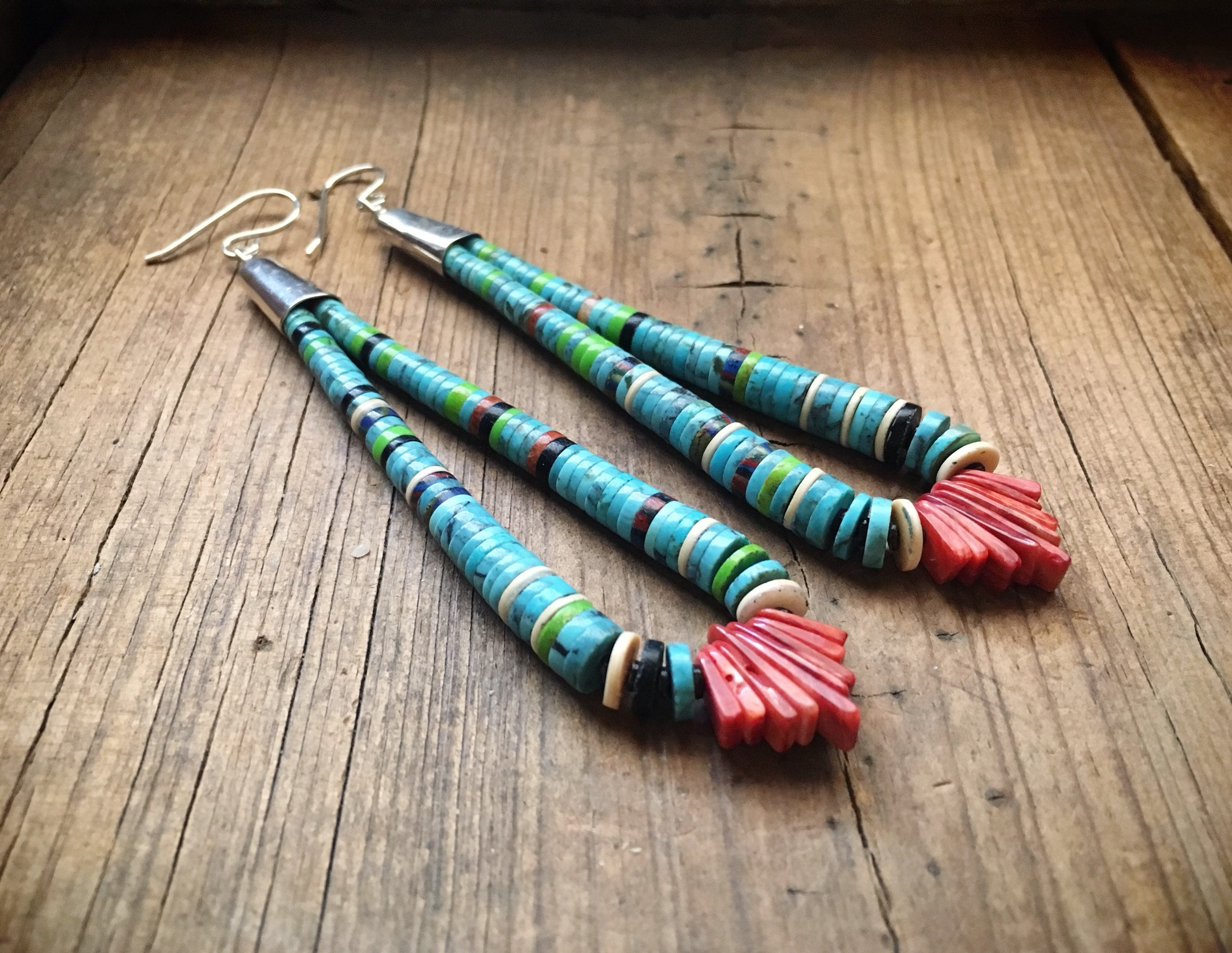 Impressive Santo Domingo Native American Turquoise Spiny Oyster Jacla Necklace Impressive Santo Domingo Native American Turquoise Spiny Oyster Jacla Necklace