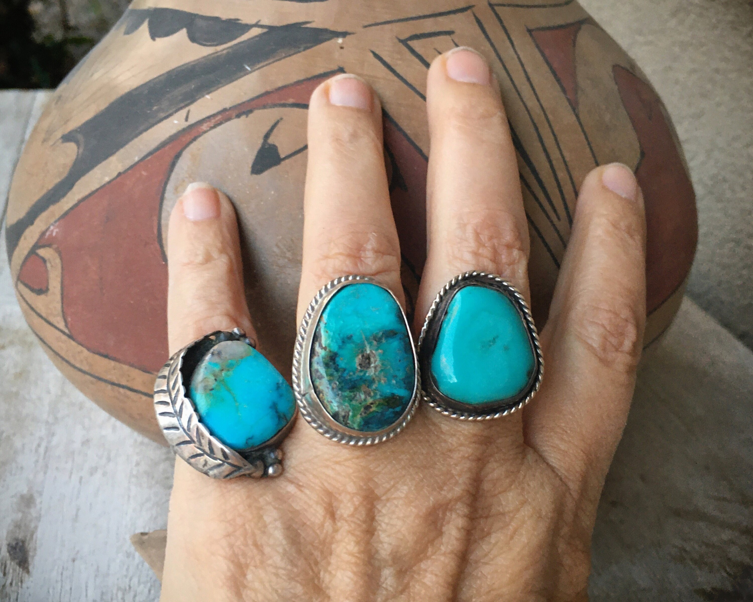 1970s Simple Turquoise Ring for Women Size 5, Native American Indian ...