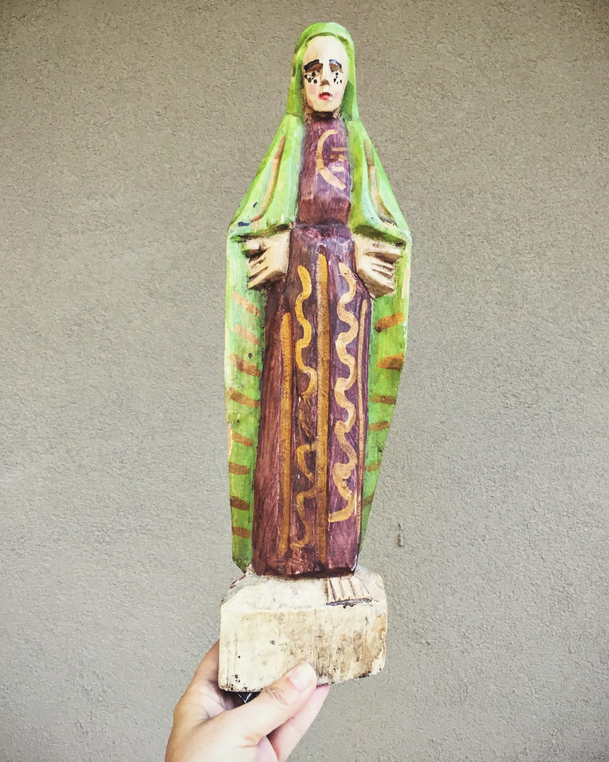 Saint Statue Wood Carving Religious Folk Art Sculpture, Catholic Gifts
