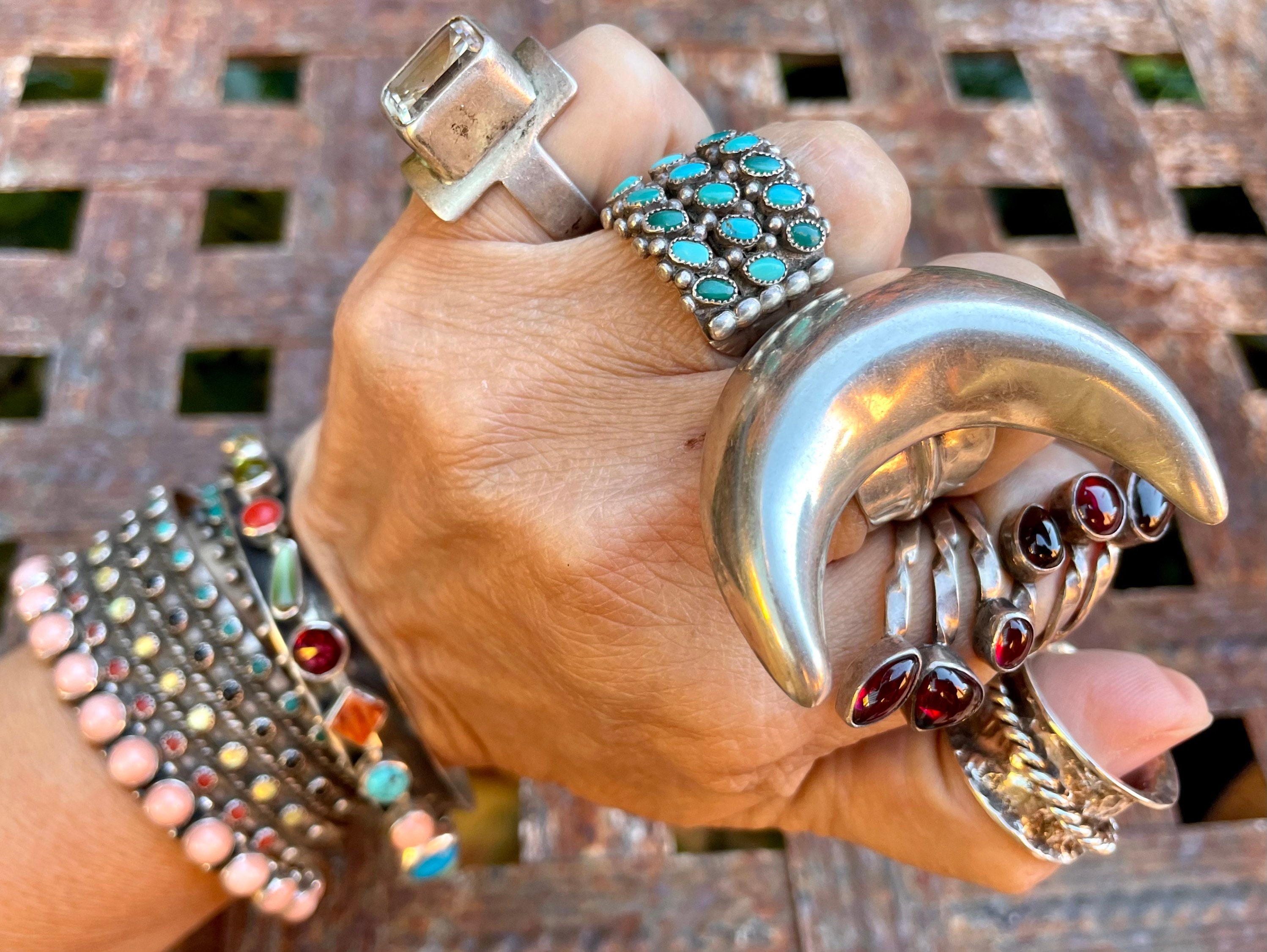 Fred Harvey Era Turquoise Snake Eye Bracelet for Small Wrist, Dainty