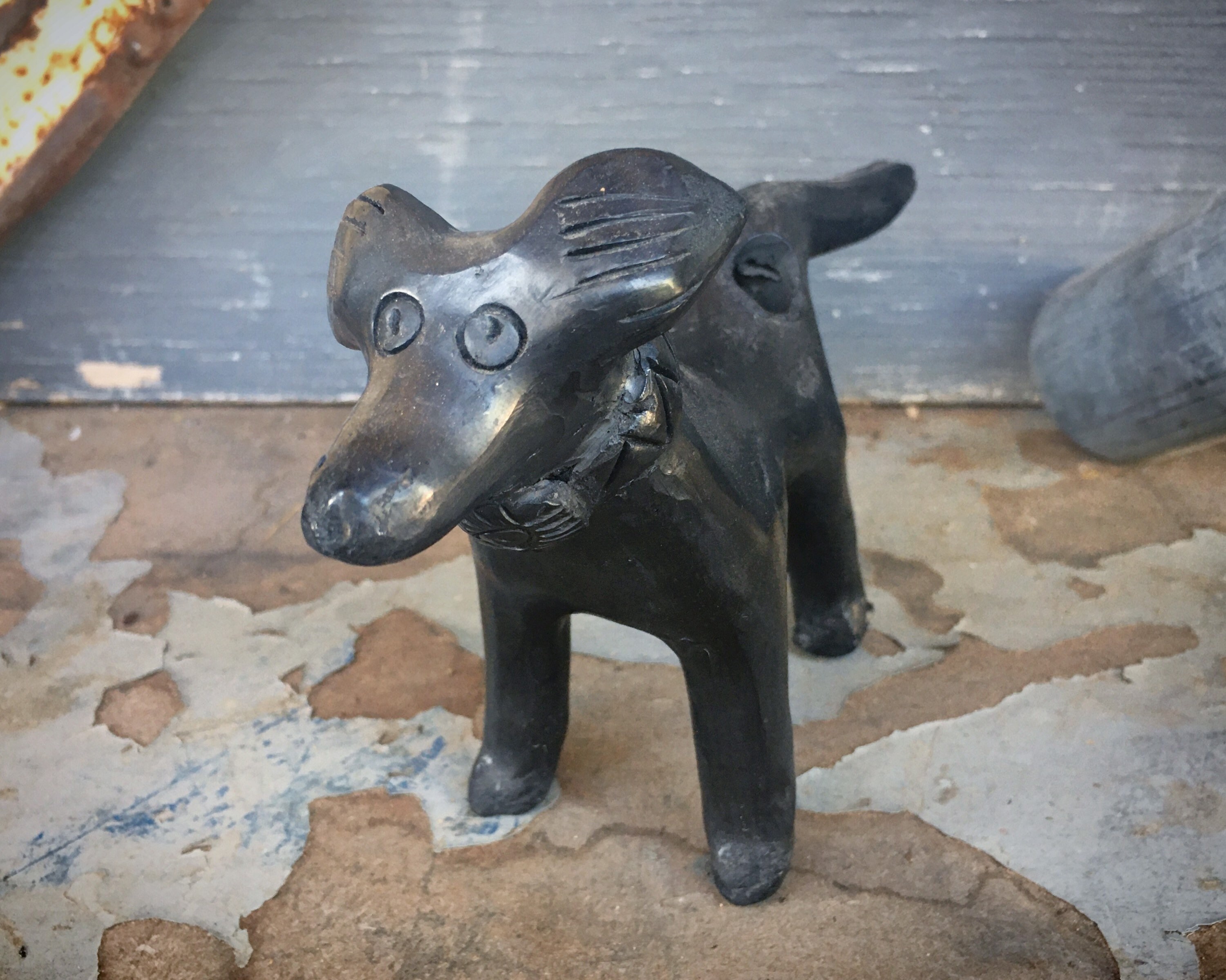 Figurines Art & Collectibles Sculpture Oaxaca Mexican black pottery dog