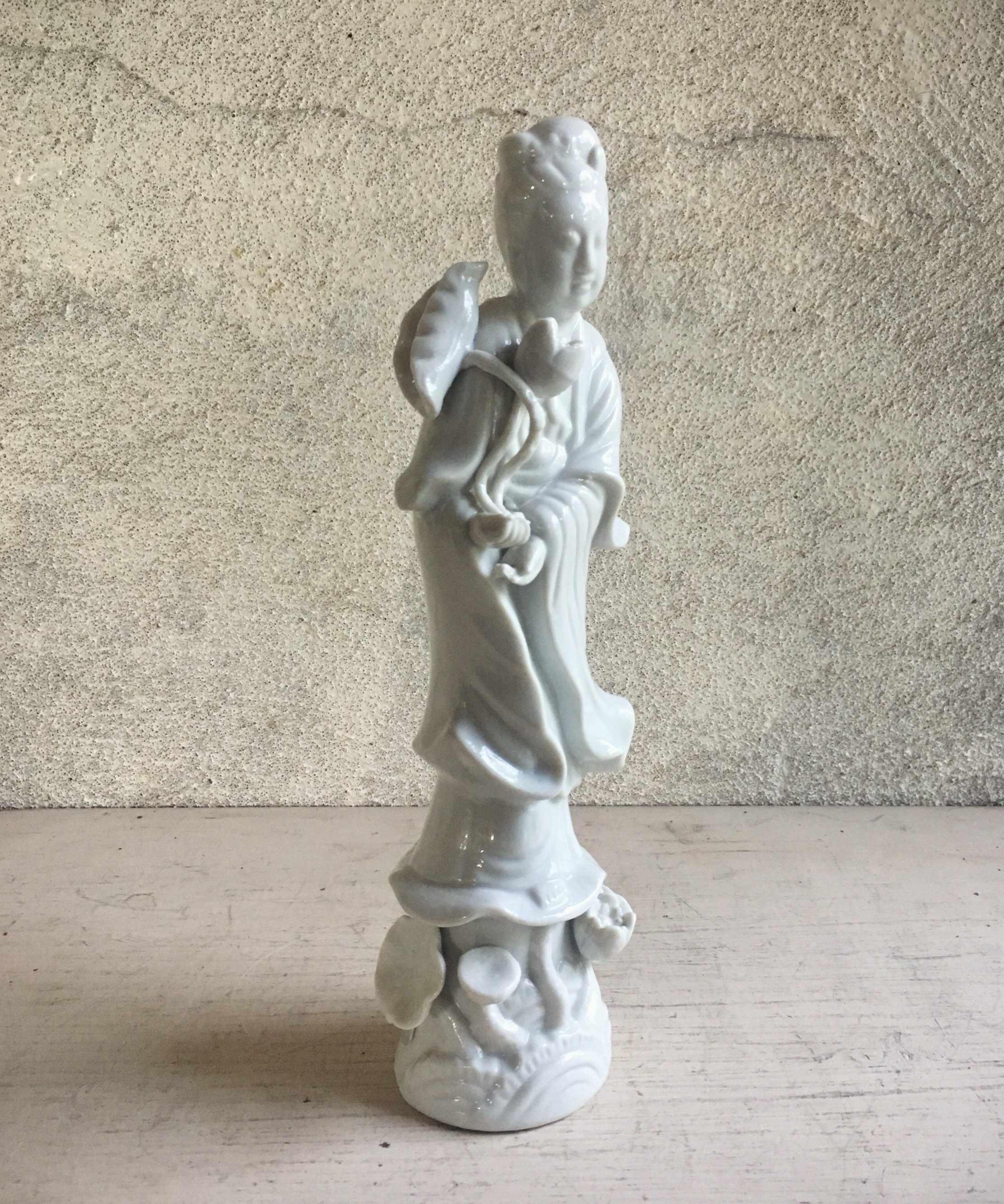 Vintage Porcelain Kwan Yin Figurine Female Buddha Quan Yin Goddess of