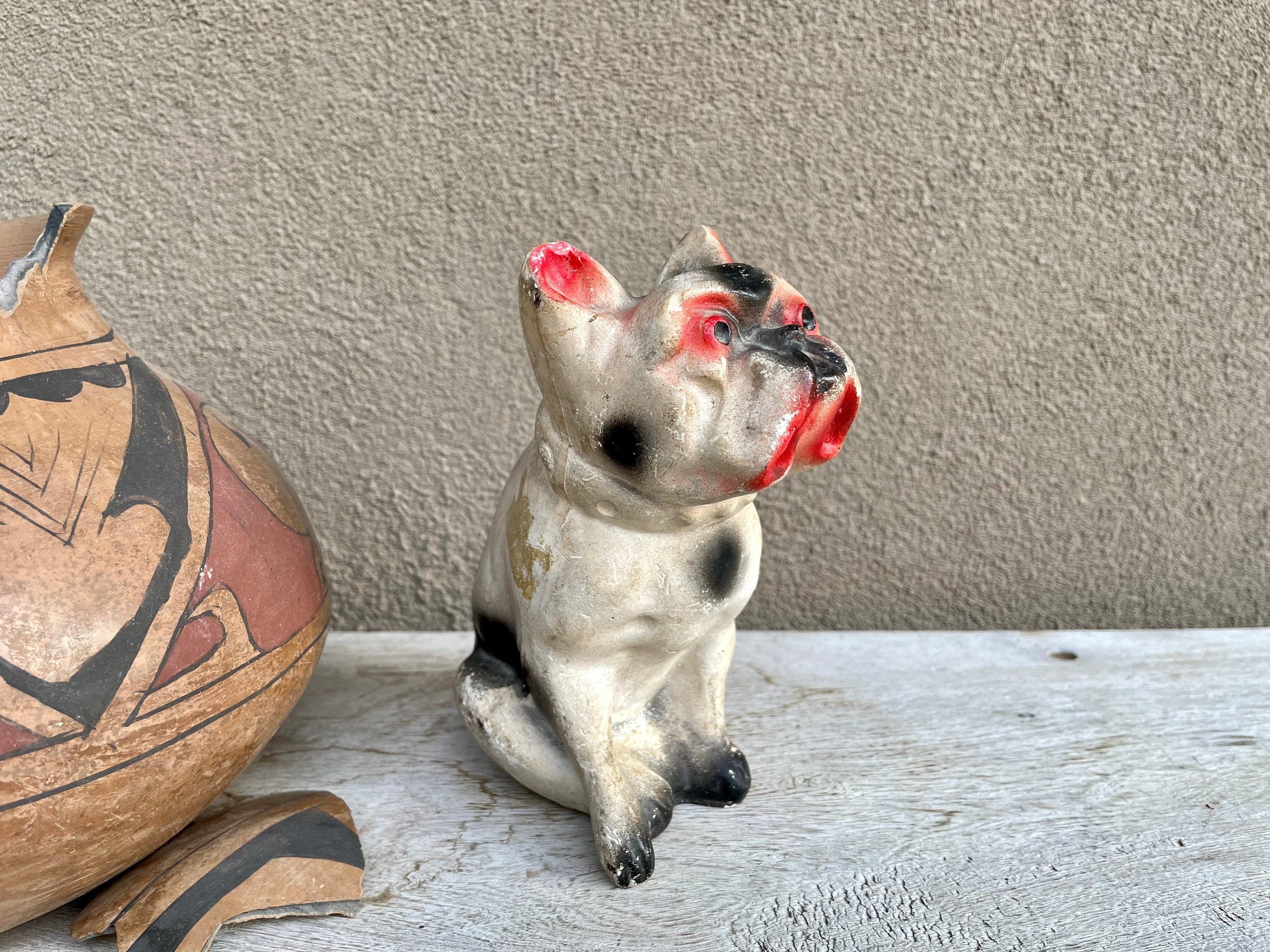 Vintage French Bulldog Carnival Chalkware Fair Prize (Chips Vintage French Bulldog Carnival Chalkware Fair Prize (Chips