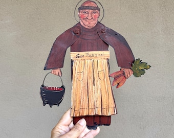 San Pascual Metal Art Wall Hanging by Santa Fe Artist Cal Peacock, Patron of Kitchens & Cooks