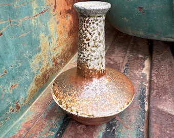 Signed Vintage Art Studio Pottery Weed Pot Earthy Glaze, Natural Organic Modern Decor