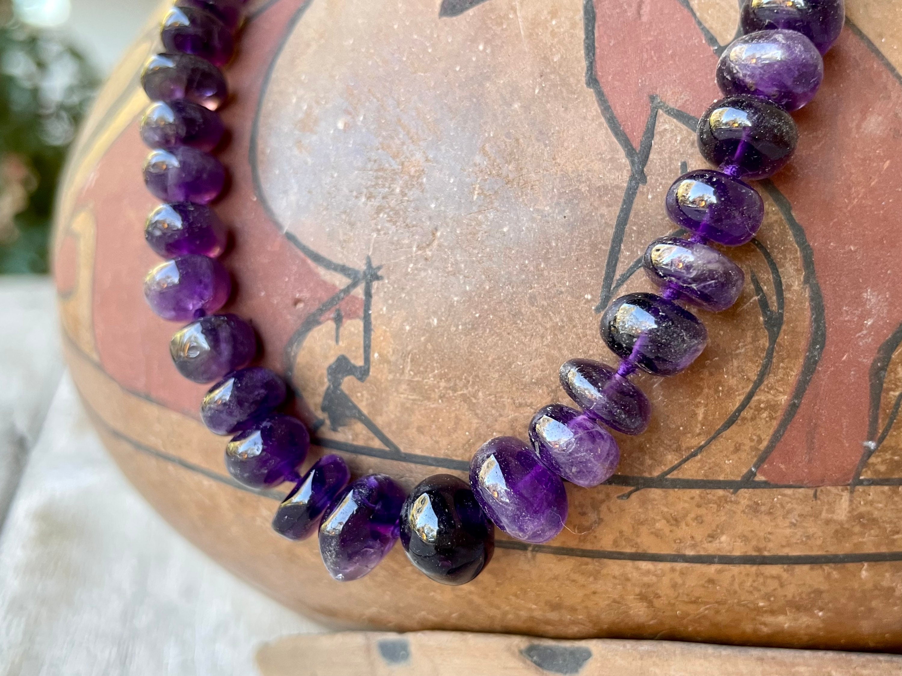 Clear Lavender: Amethyst and 14k Yellow Gold Beaded Necklace – Harvest Gold  Gallery