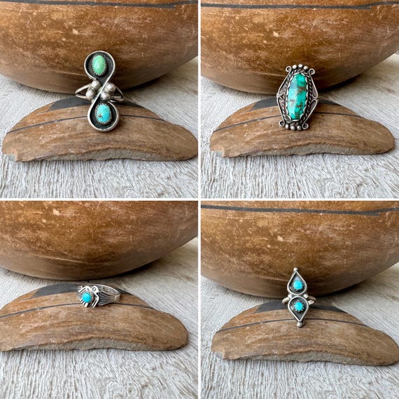 Dainty Vintage Turquoise Ring Boho Jewelry, Fred Harvey Era Dainty Vintage Turquoise Ring Boho Jewelry, Fred Harvey Era