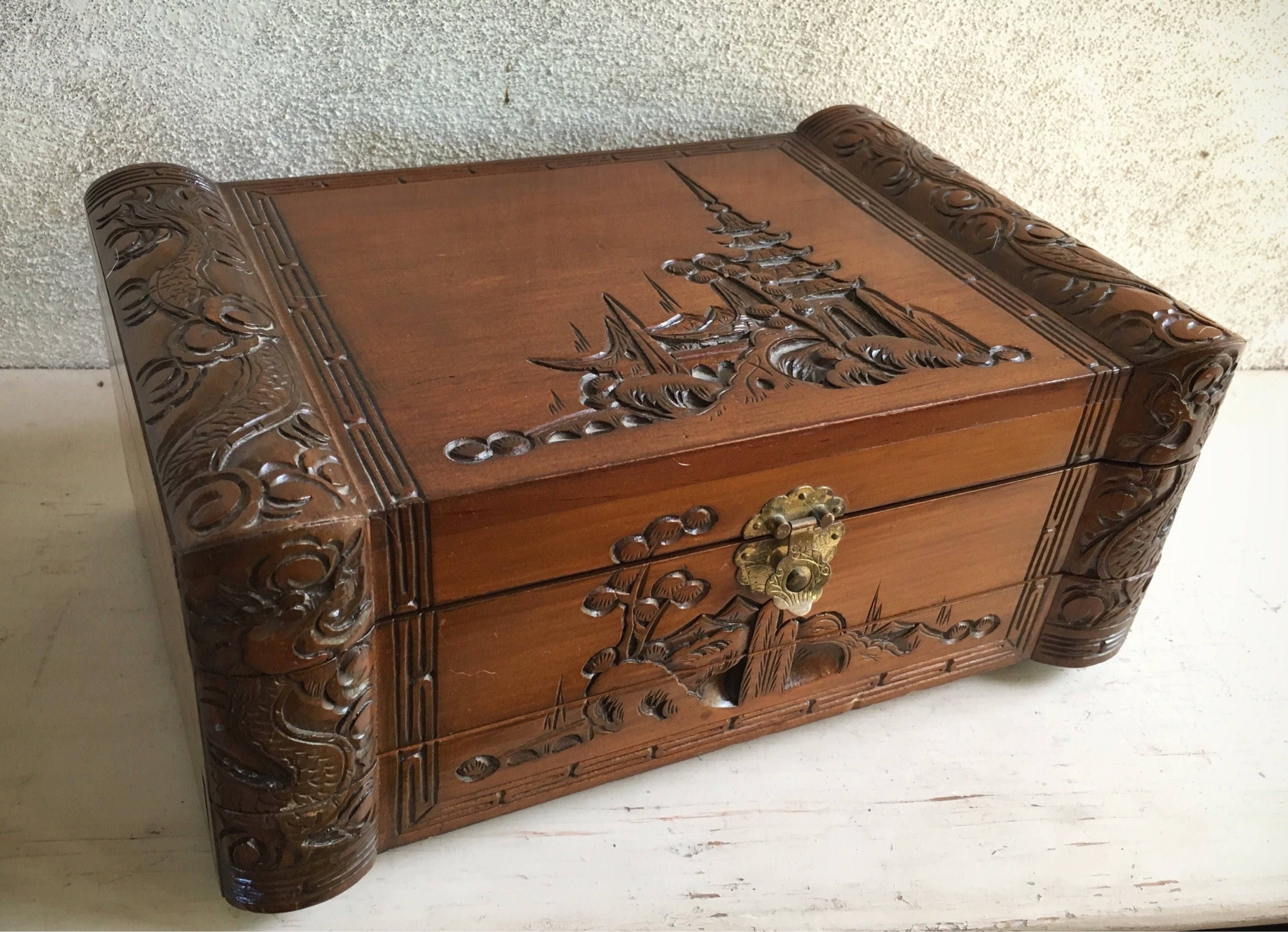 Antique asian jewelry box clearance
