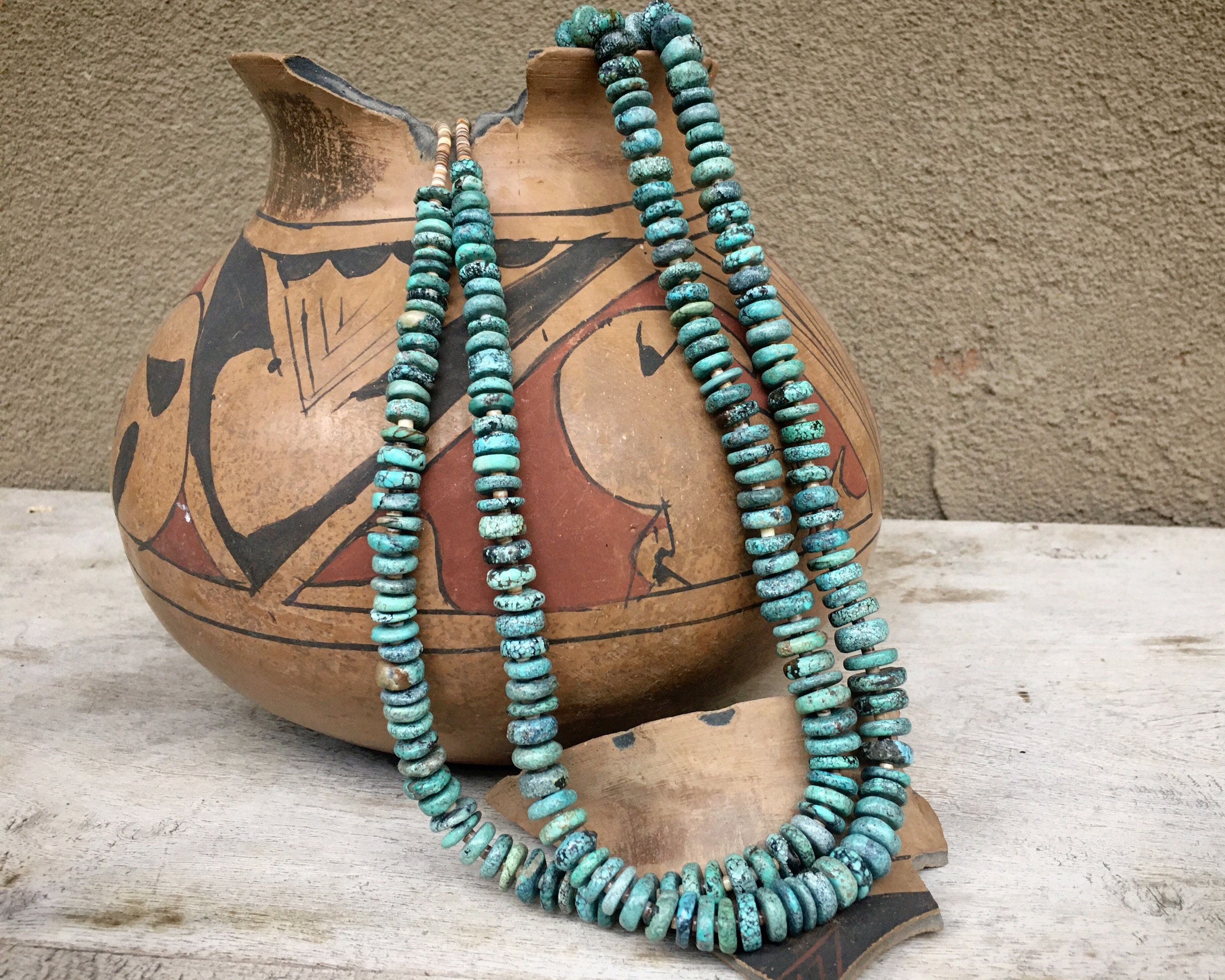 Museum 'Squawwrap' Navajo Native American Jewelry jewelry Royston Turquoise Necklace Museum 'Squawwrap' Navajo Native American Jewelry jewelry Royston Turquoise Necklace