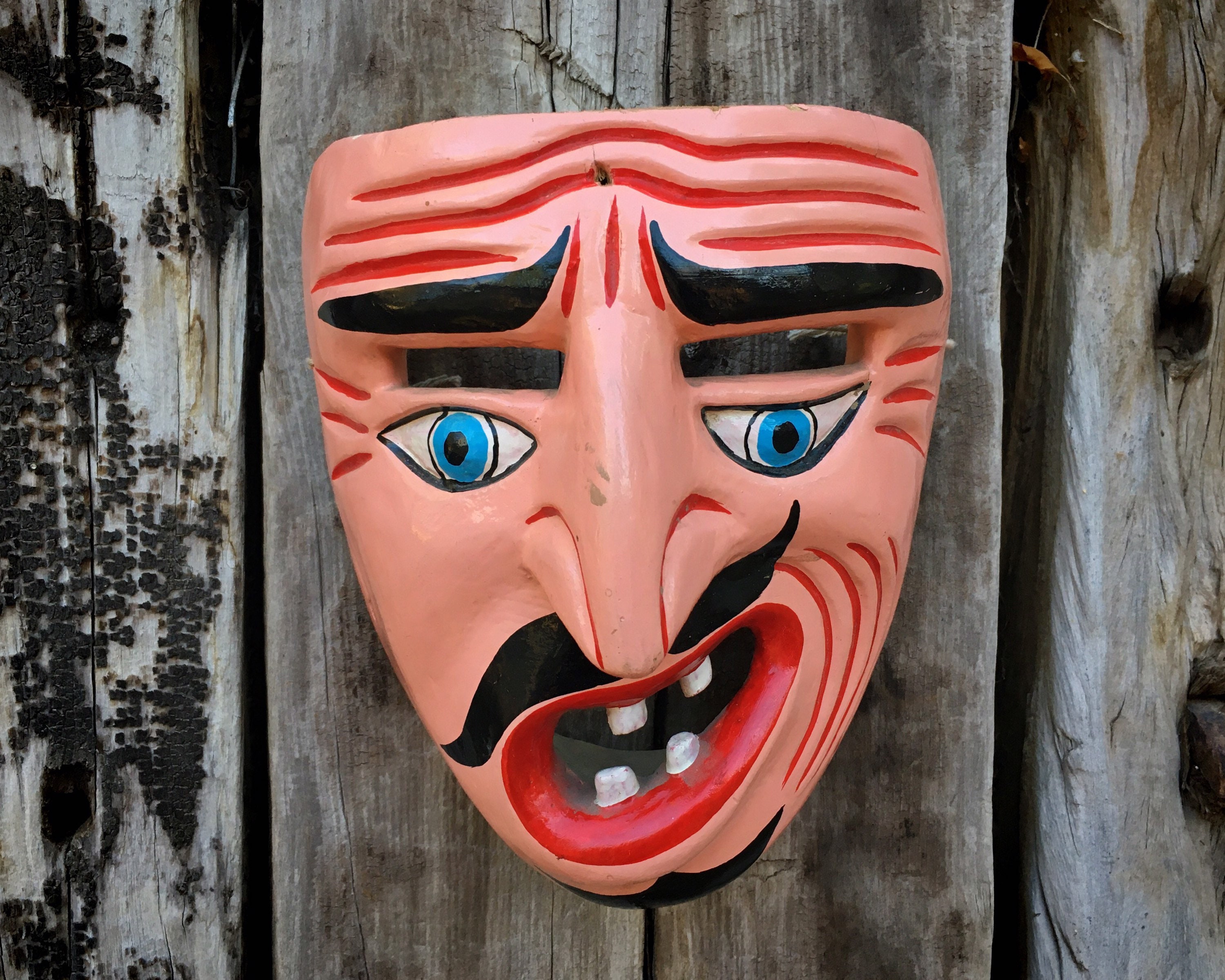 Carved Wood Wall Art Mask Art Mexican Folk Art Mask, Mexican Mask