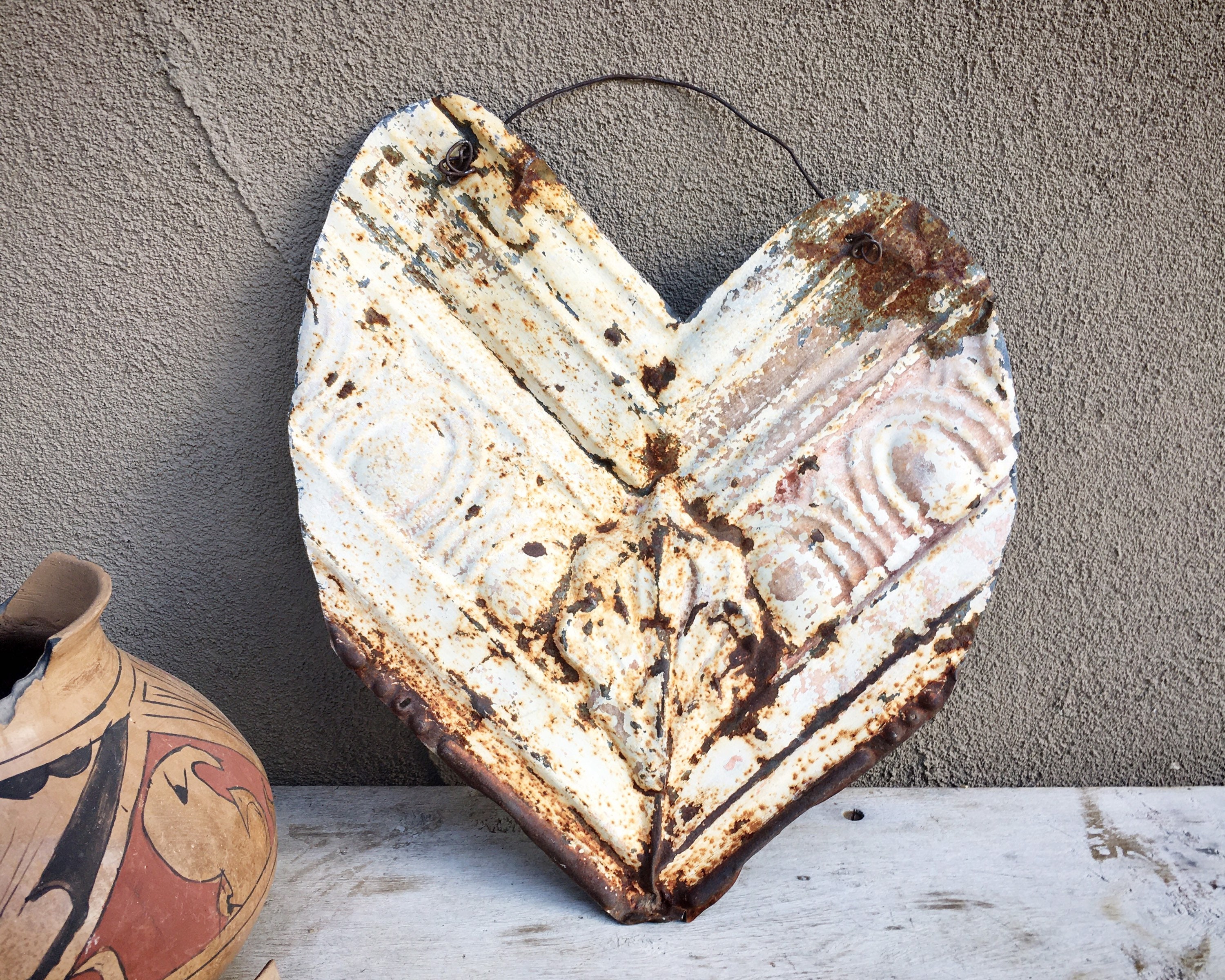 Rustic Heart, Handcrafted Metal Heart, Salvaged Metal Heart