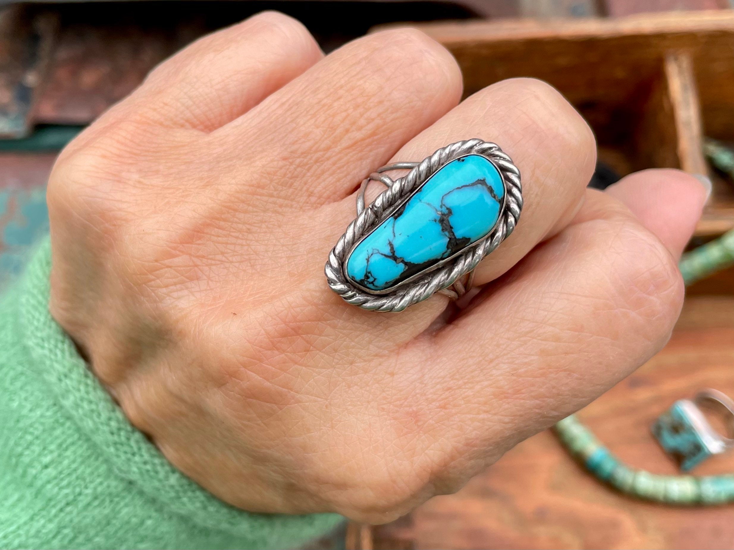 Buy 925 Sterling Silver Black Onyx or Turquoise Ring for Women. Big 27mm  Long, Oval Almond Shape Statement Ring for Middle, Index & Ring Fingers  Online in India - Etsy